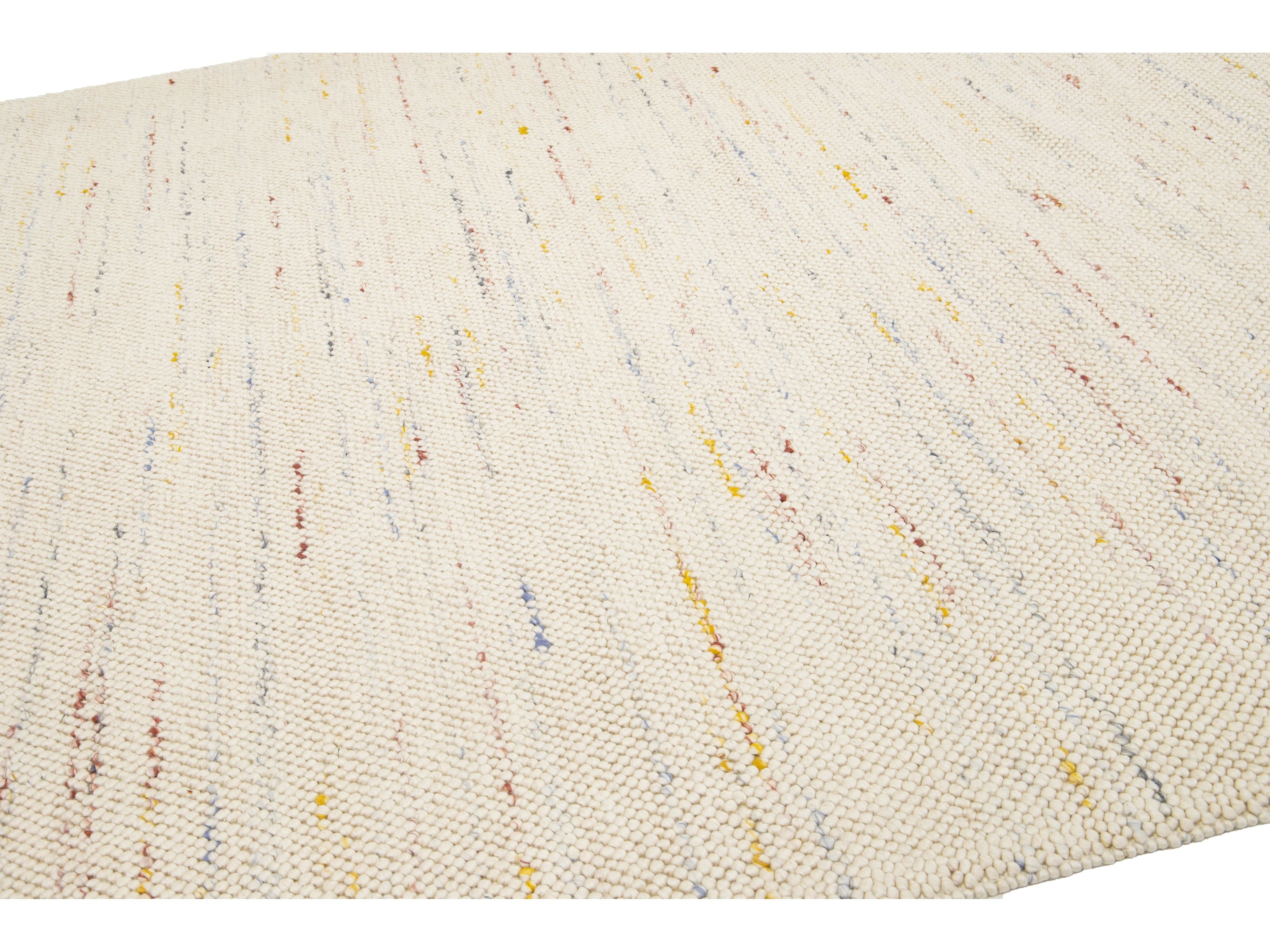 Modern Textured Wool Rug 9 X 12