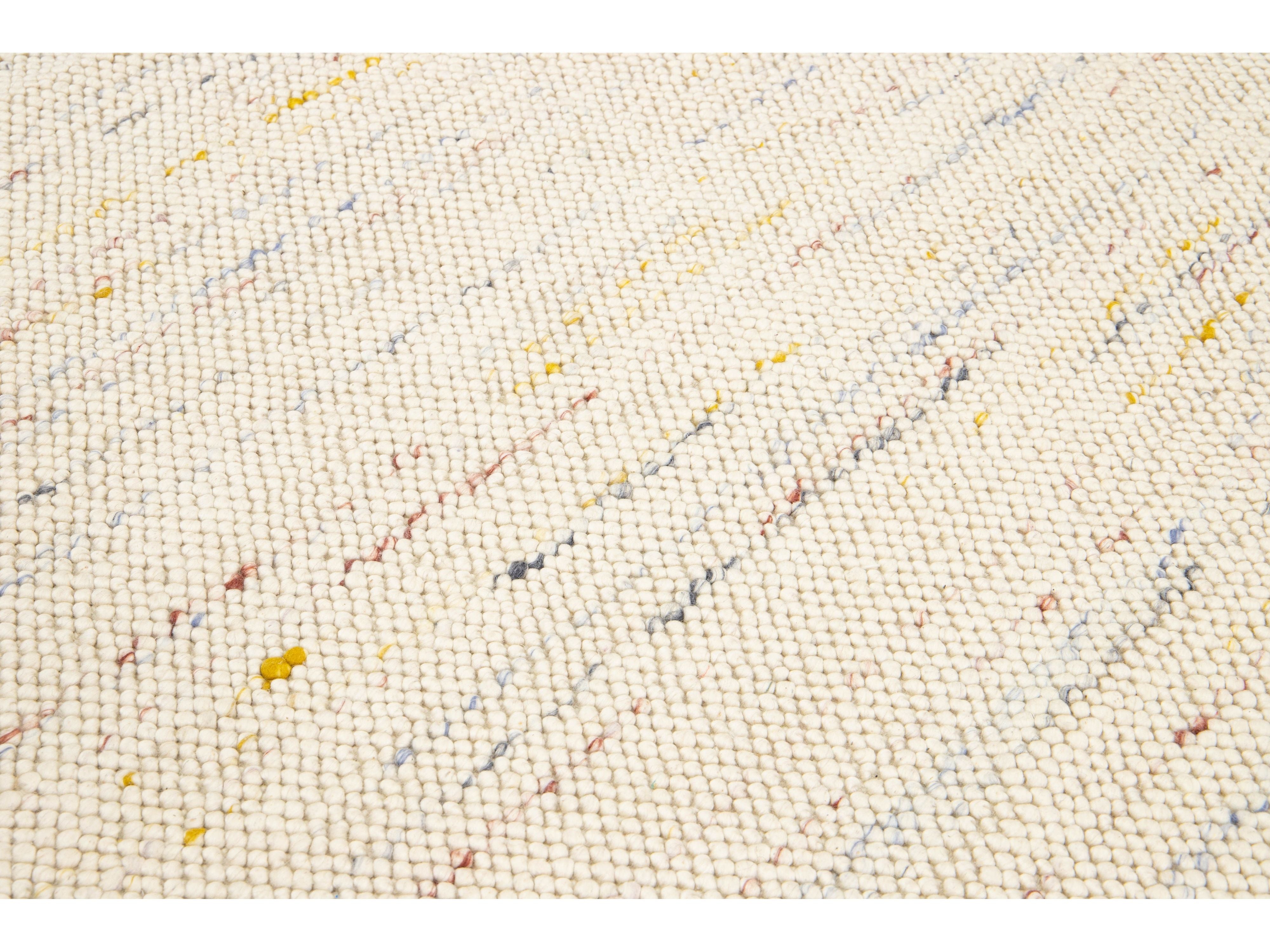 Modern Textured Wool Rug 9 X 12