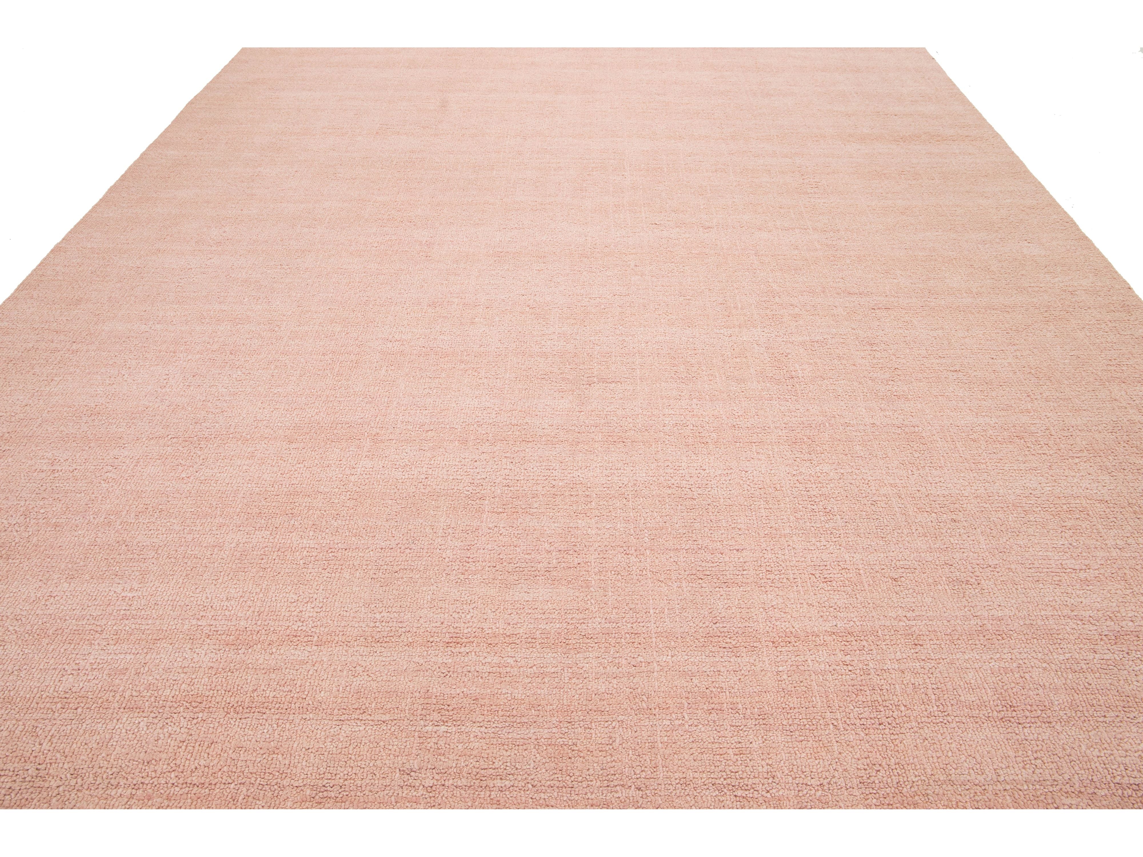 Modern Textured Wool Rug 10 X 14