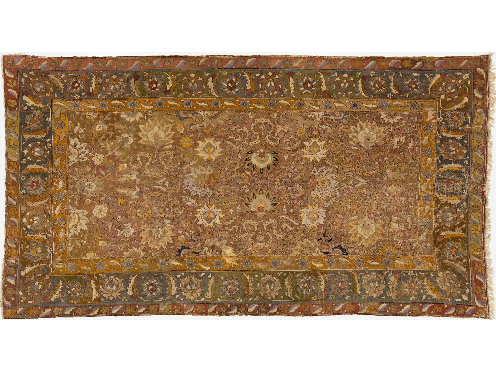 Antique Unique Persian Isfahan Wool Rug 7 X 12
