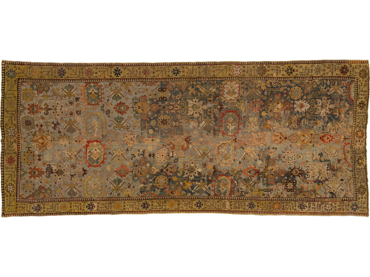 Antique Unique Caucasian Kuba Wool Rug 7 X 17