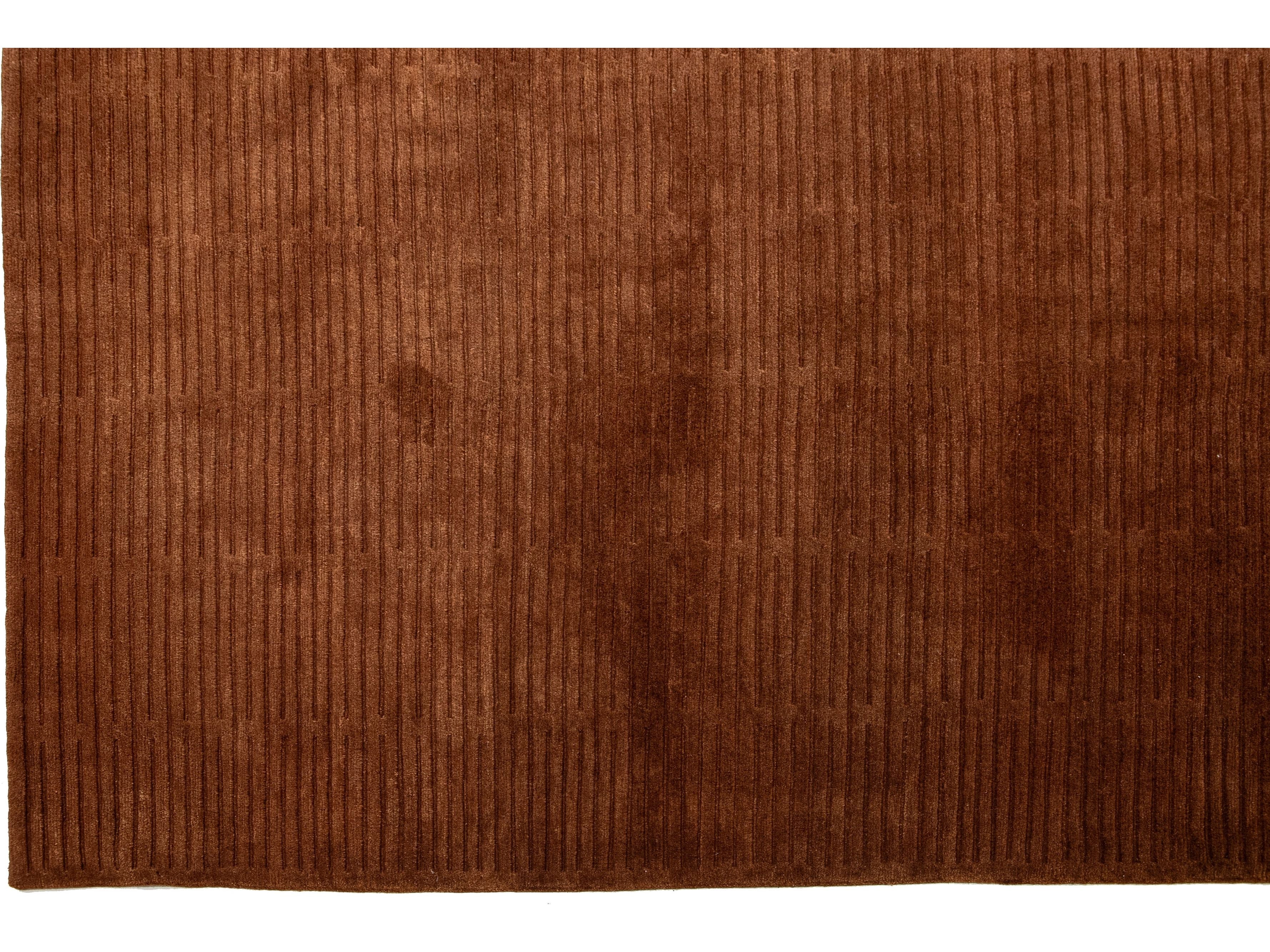 Modern Tibetan Wool & Silk Rug 12 X 15