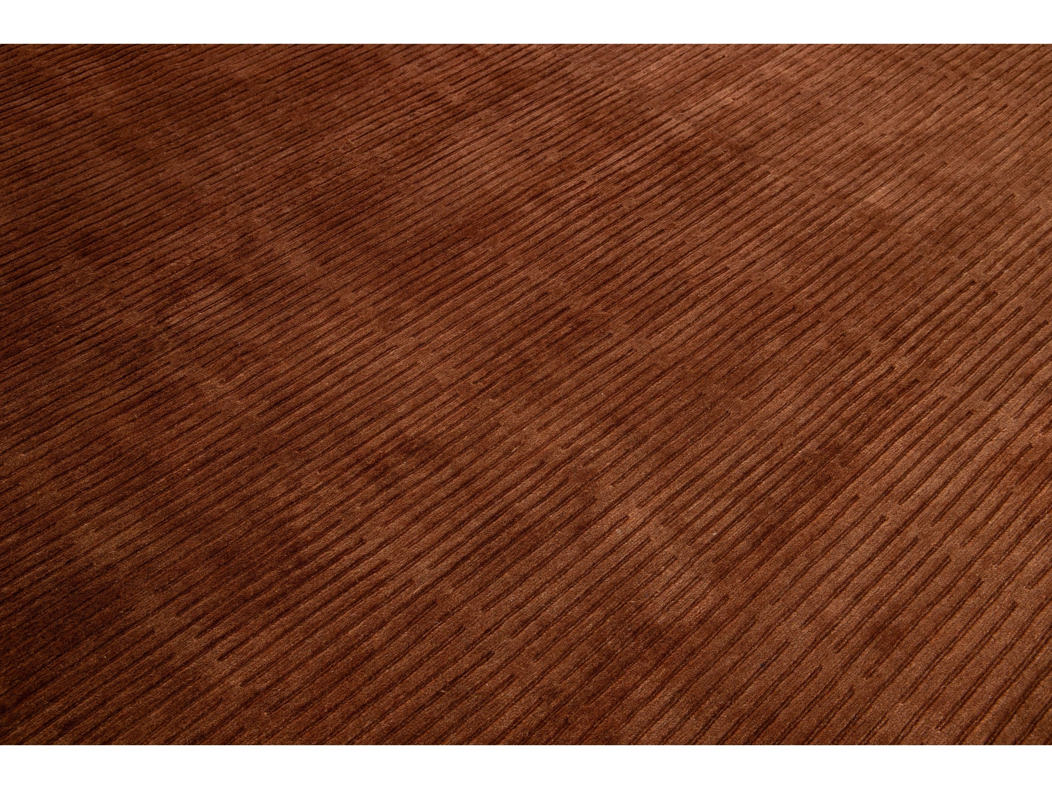 Modern Tibetan Wool & Silk Rug 12 X 15