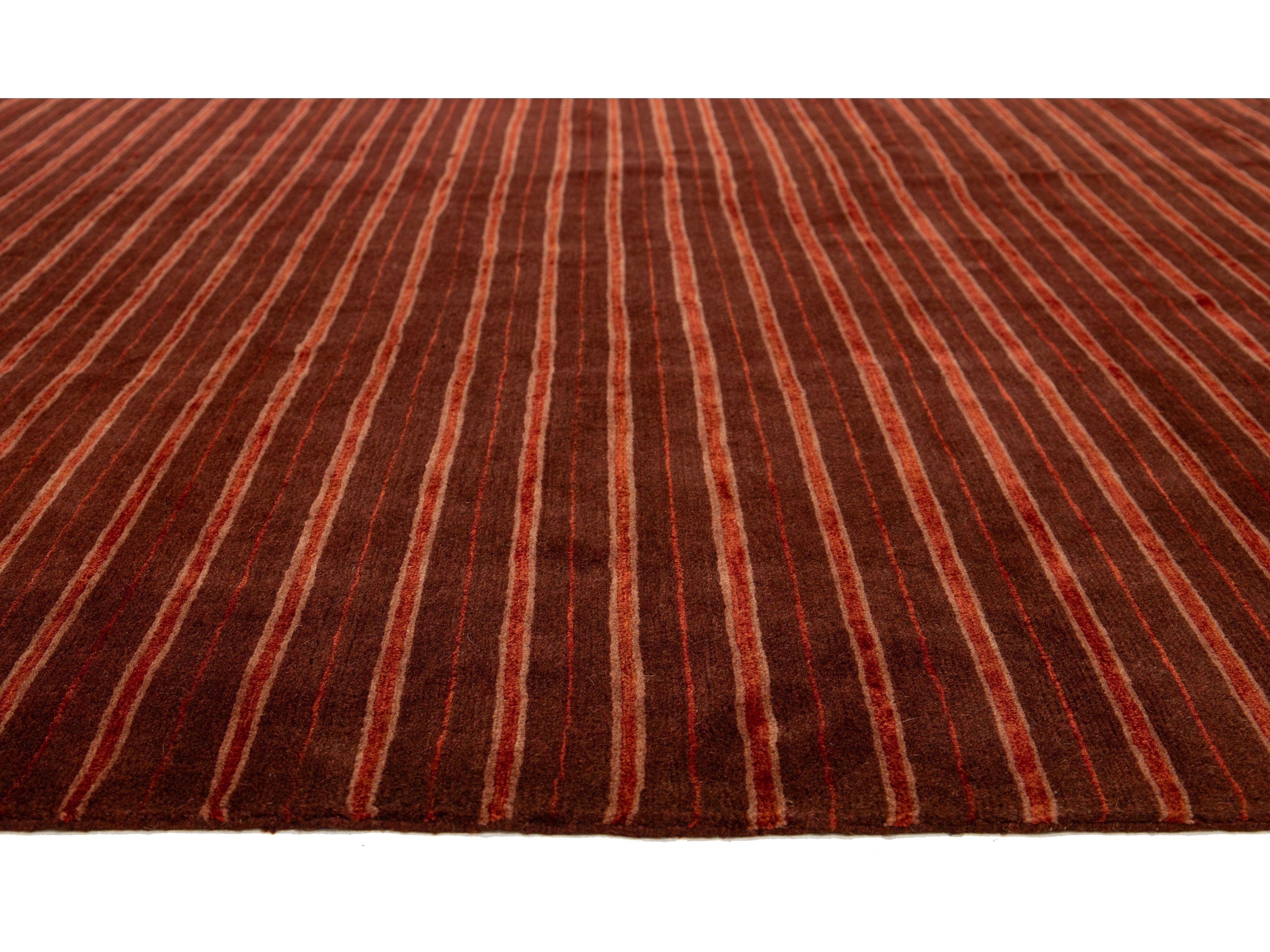 Modern Tibetan Wool & Silk Rug 13 X 16
