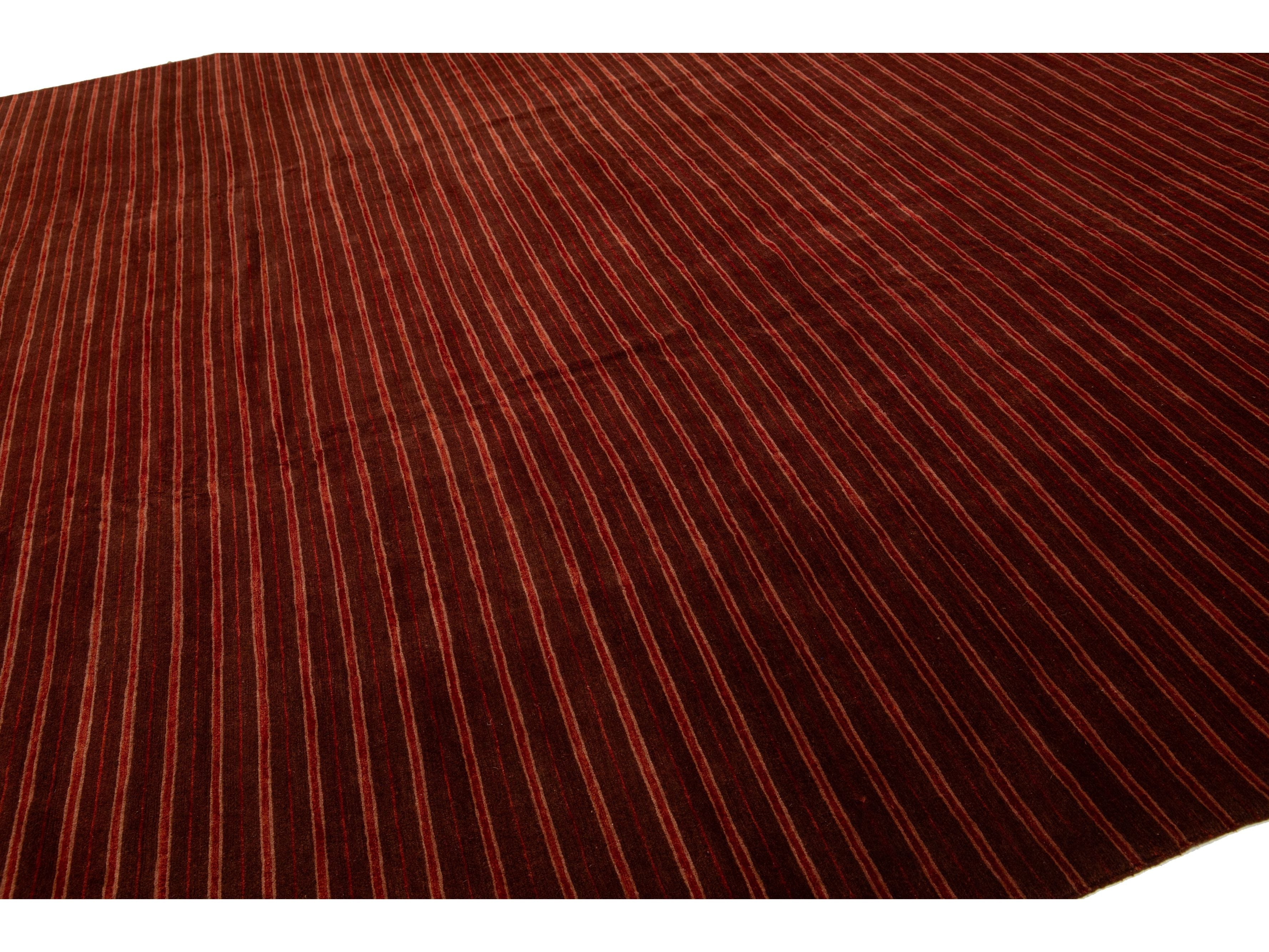 Modern Tibetan Wool & Silk Rug 13 X 16
