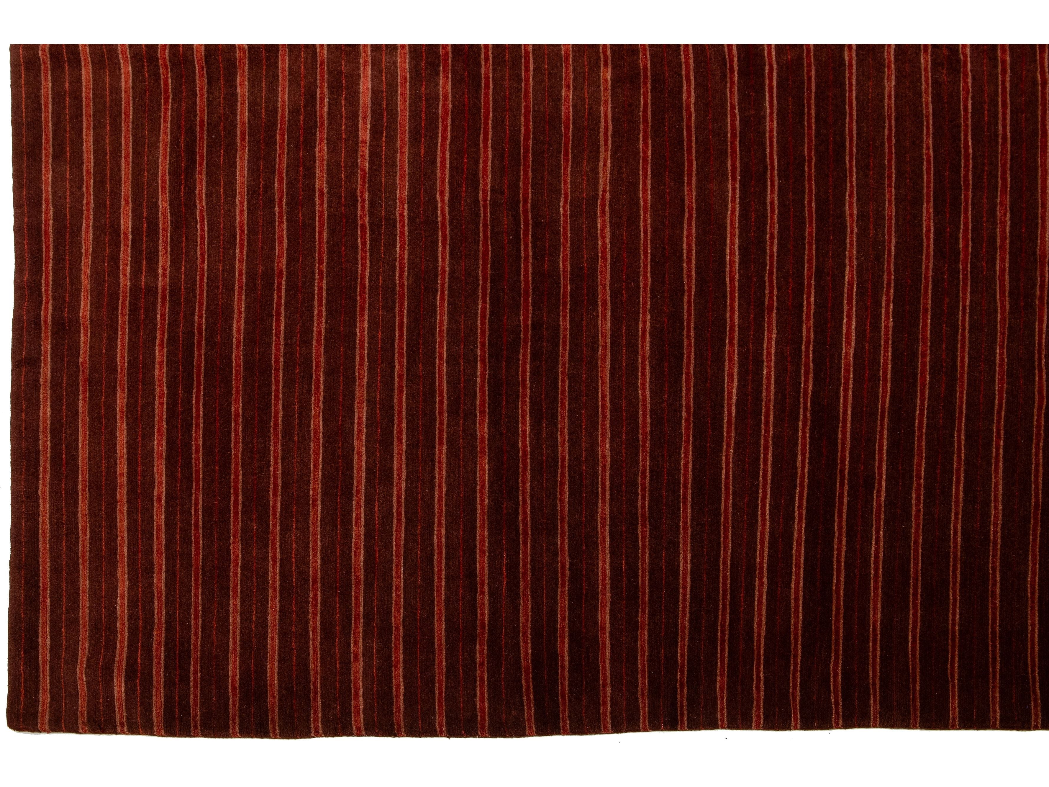 Modern Tibetan Wool & Silk Rug 13 X 16
