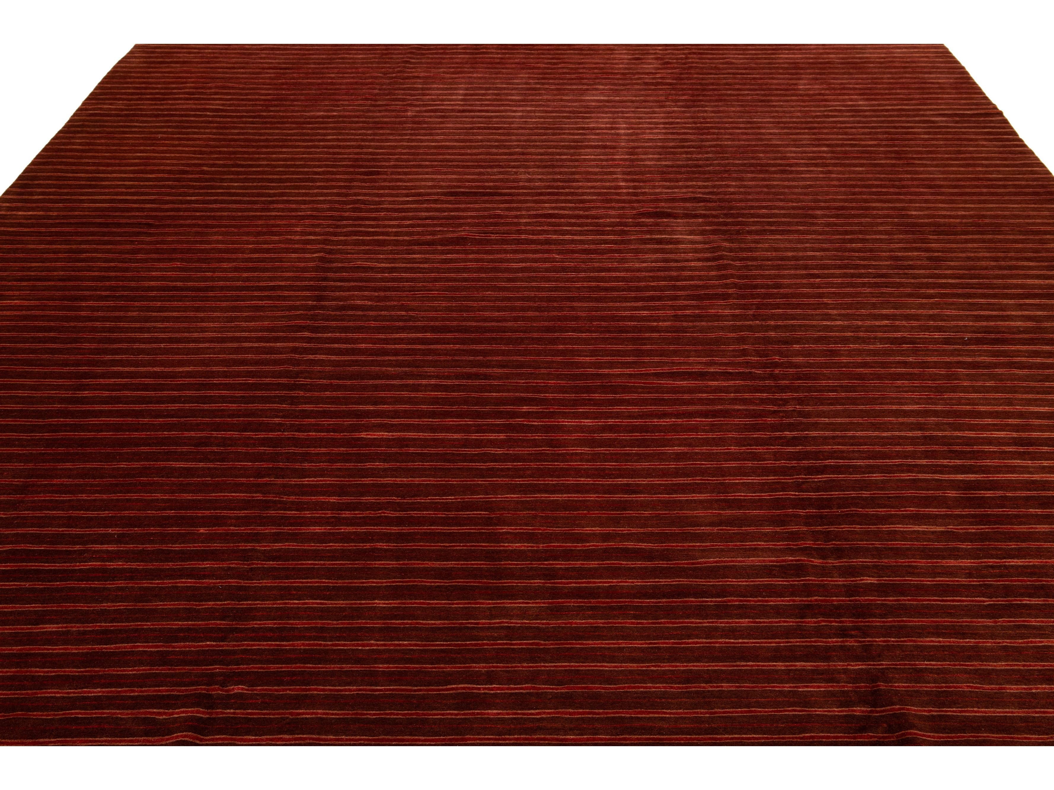 Modern Tibetan Wool & Silk Rug 13 X 16