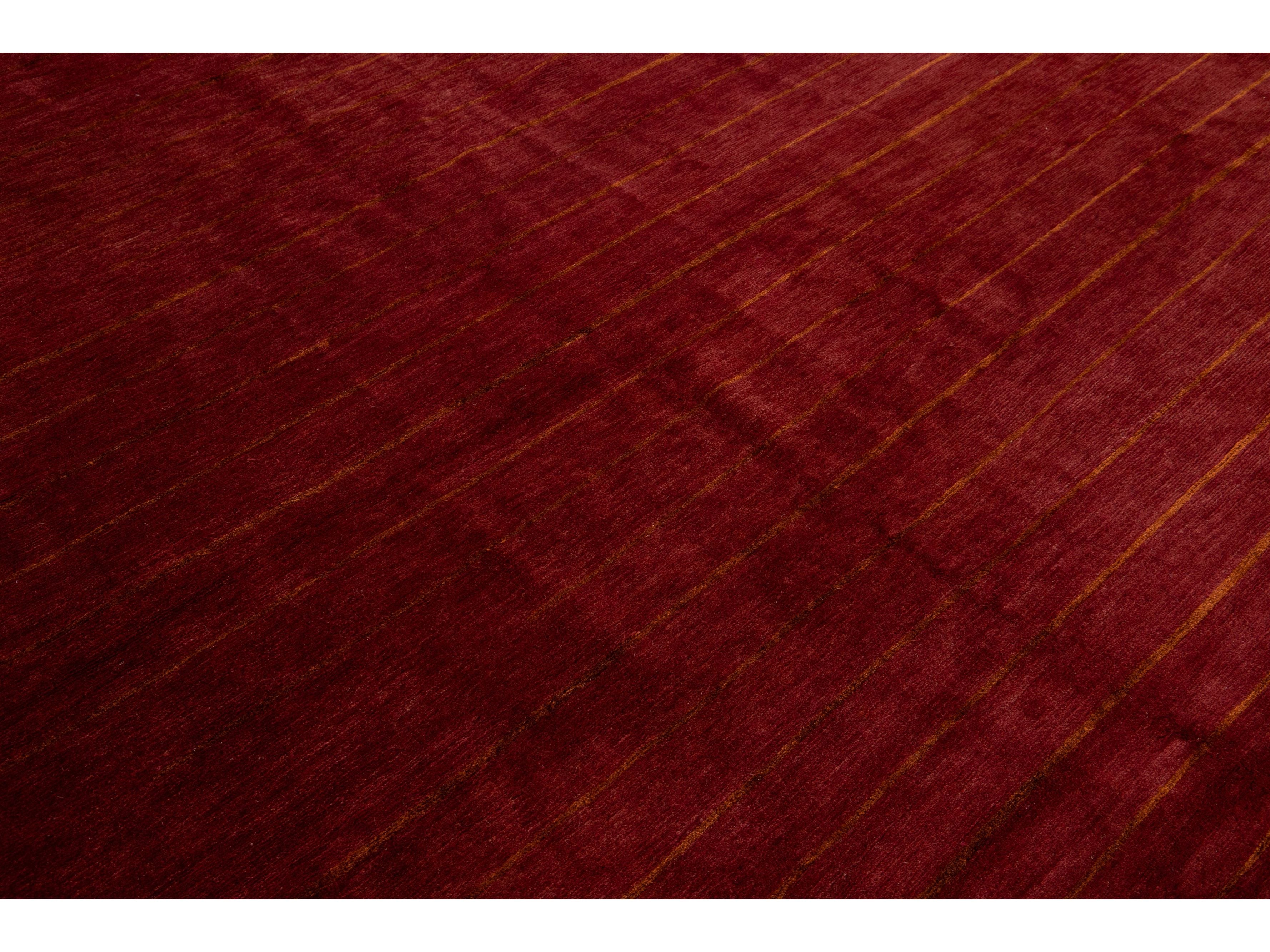 Modern Tibetan Wool & Silk Rug 13 X 16