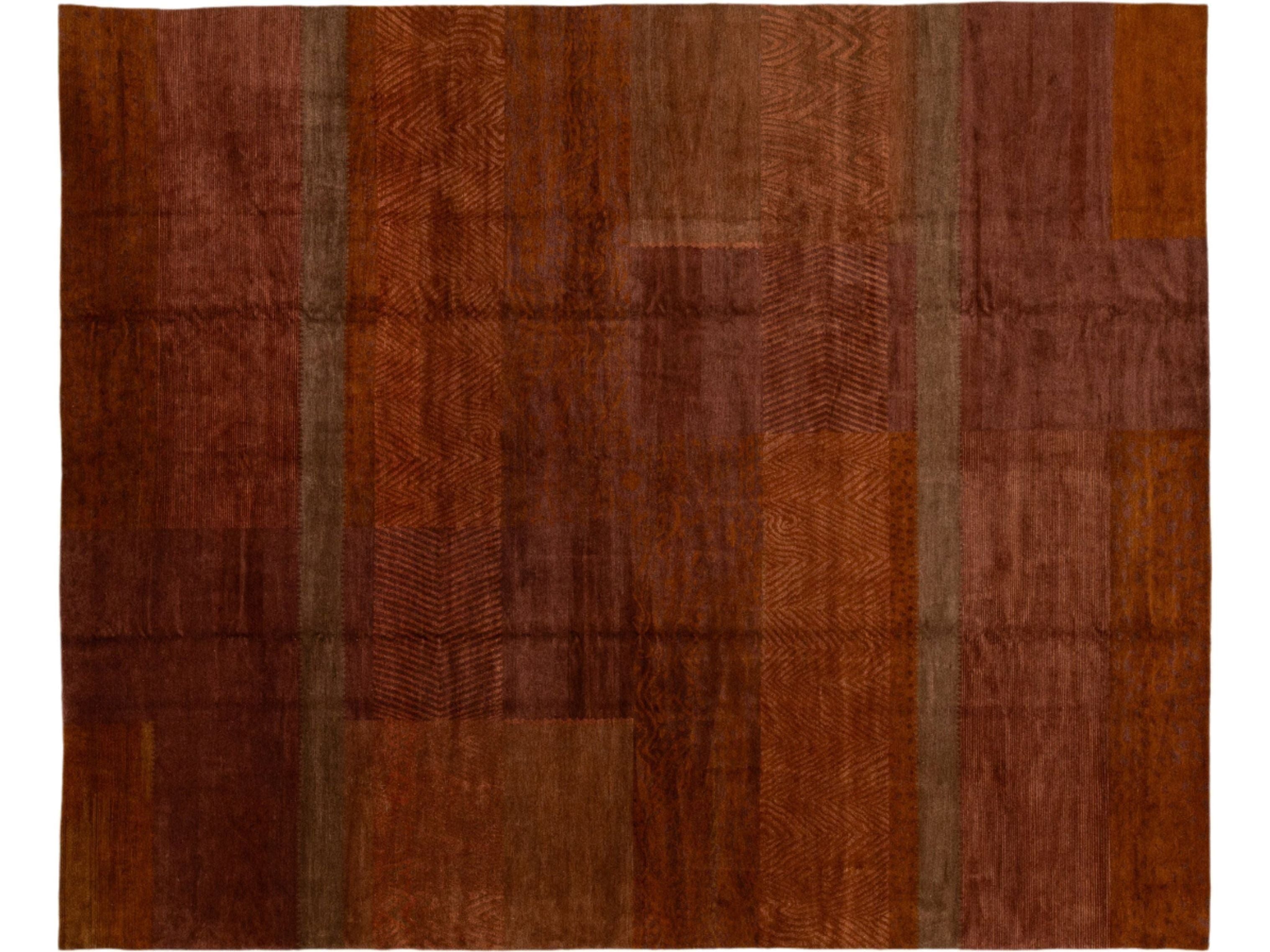 Modern Tibetan Wool & Silk Rug 13 X 16