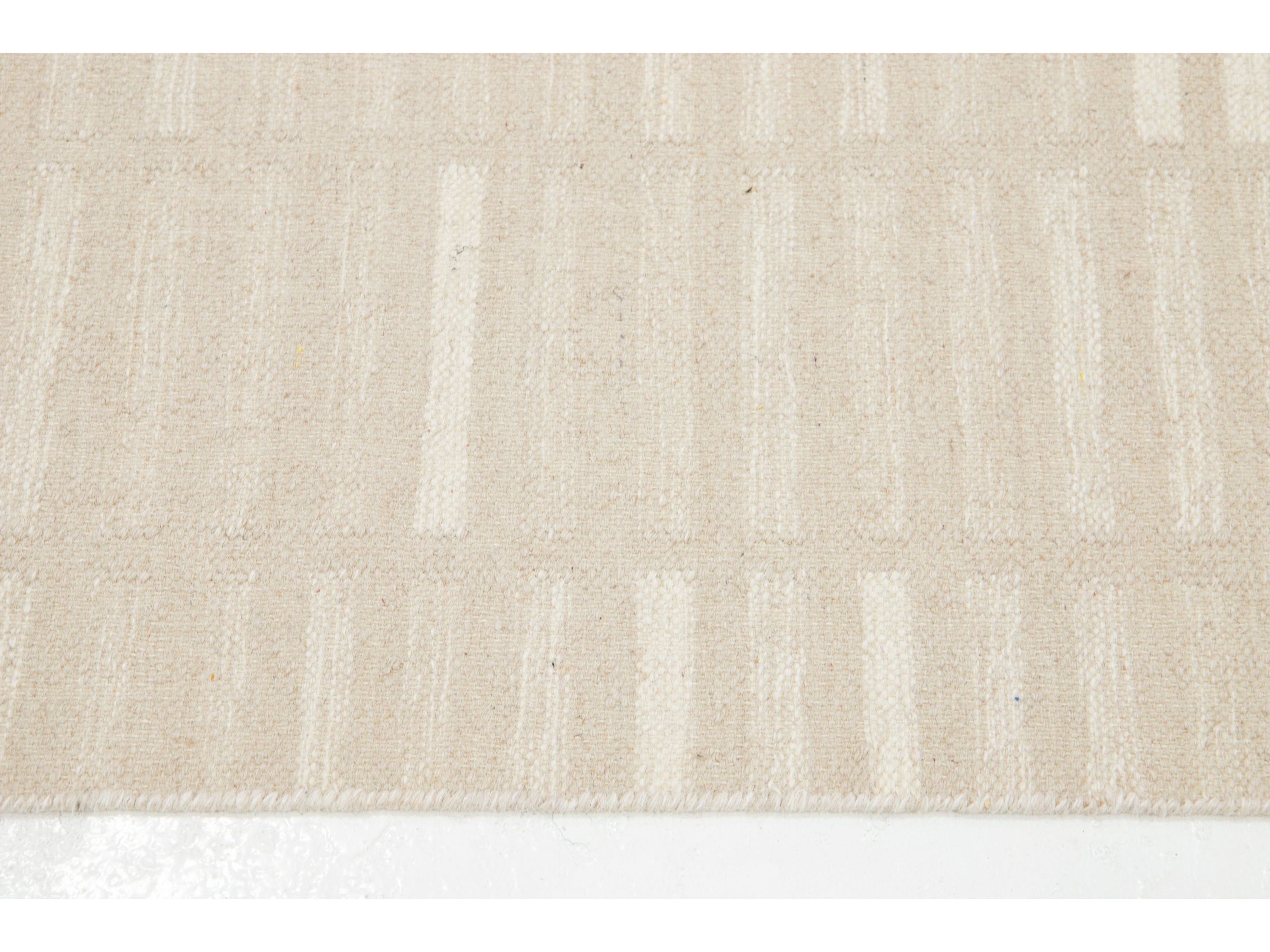 Modern Kilim Flatweave Wool Rug 12 X 15