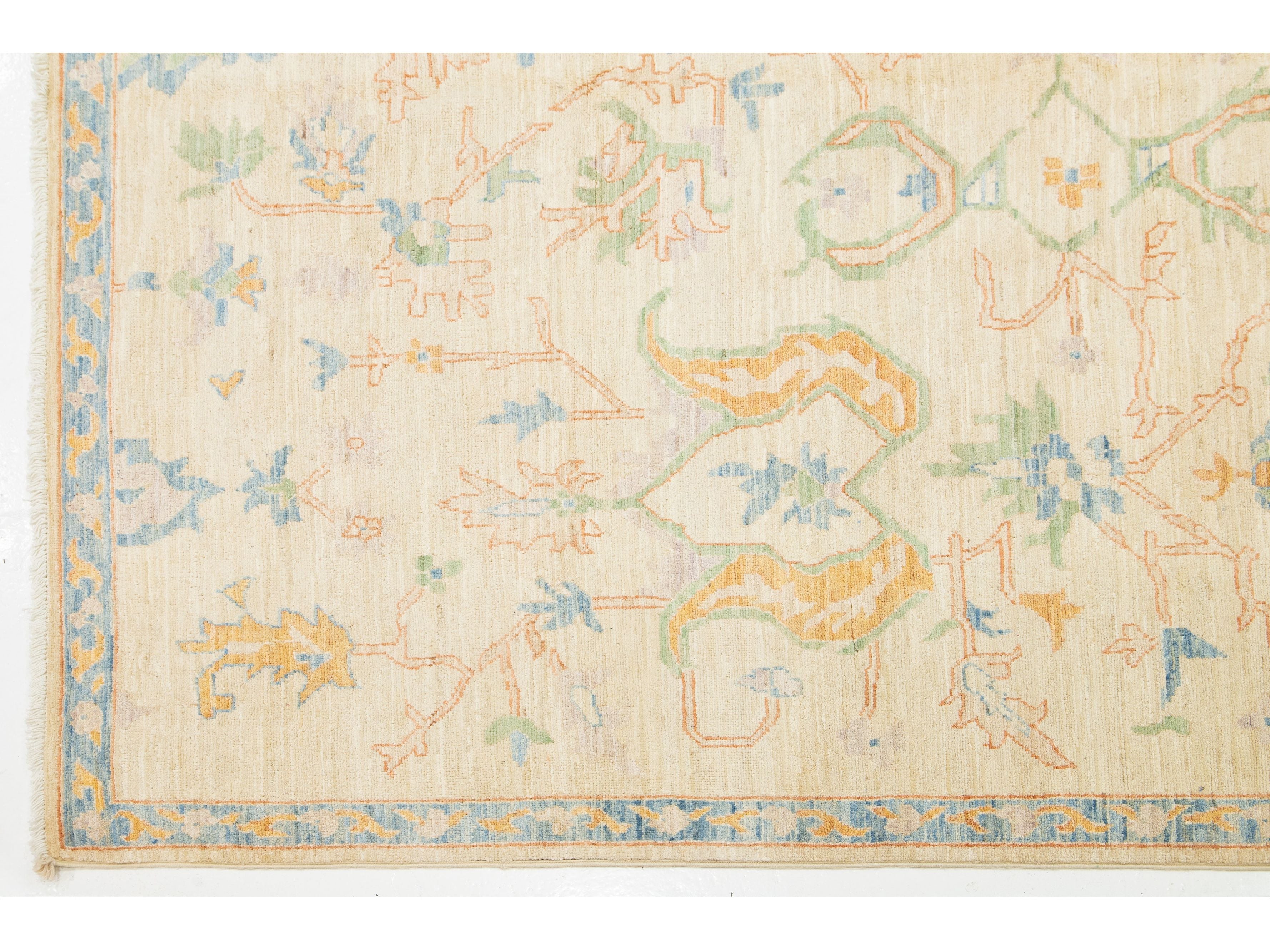 Modern Oushak Wool Rug 12 X 15