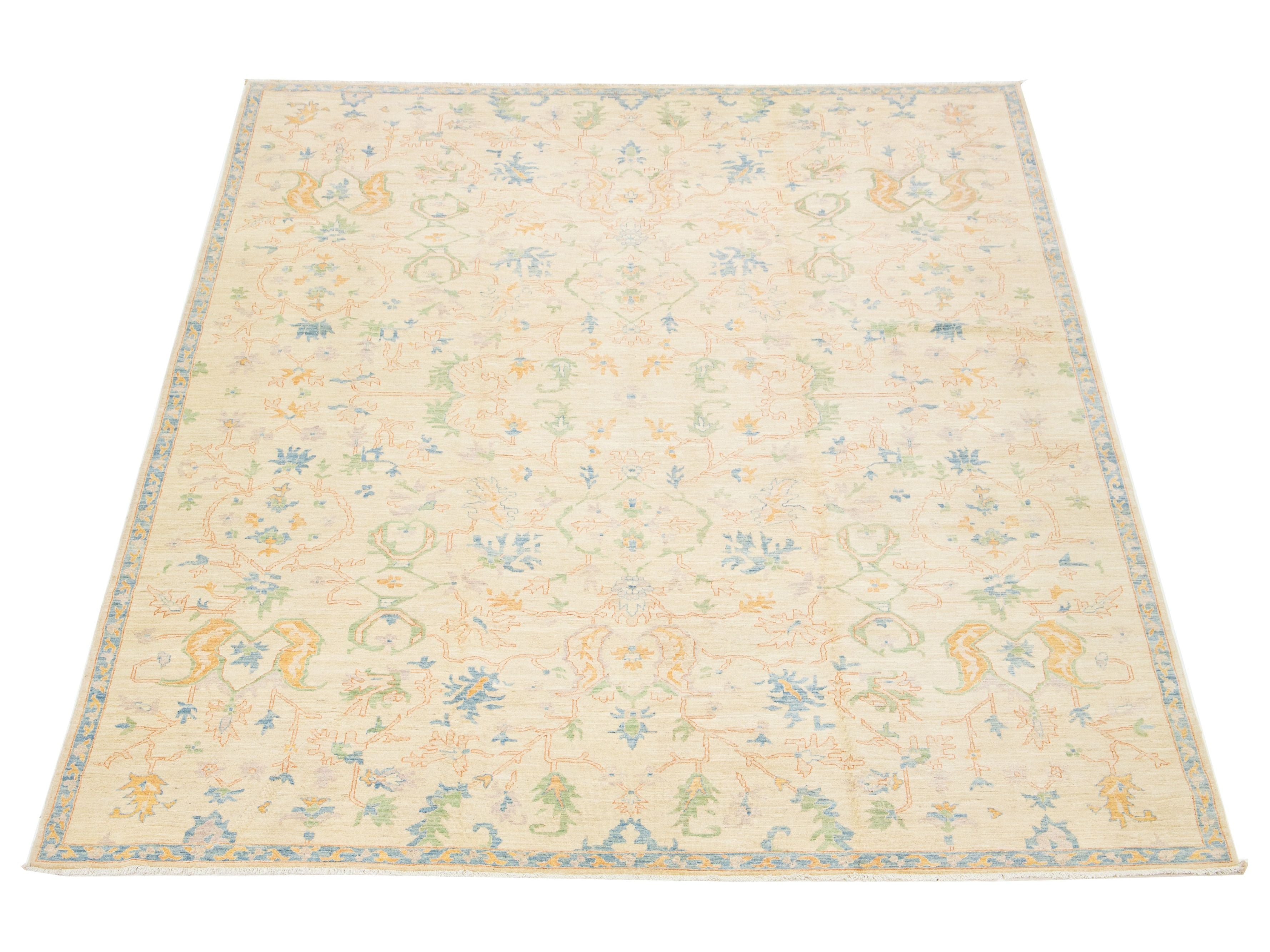Modern Oushak Wool Rug 12 X 15