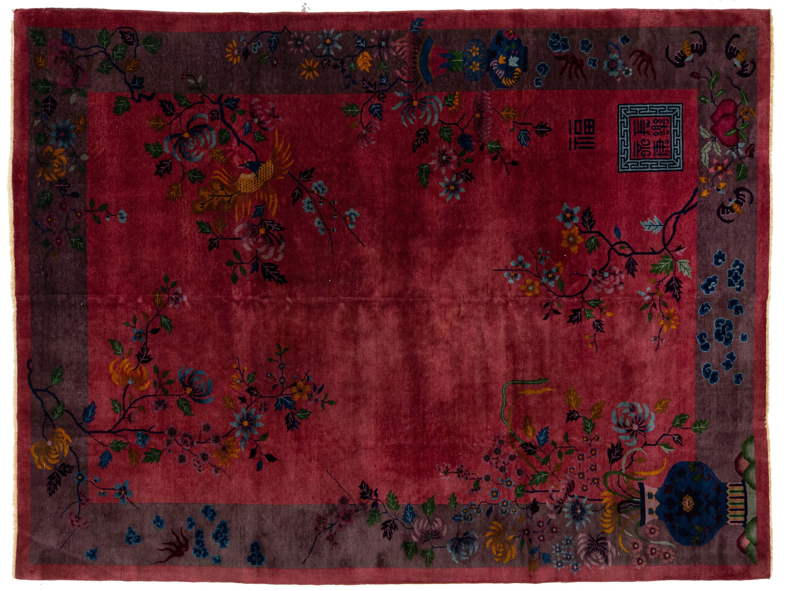 Antique Art Deco Chinese Rug 9 X 12
