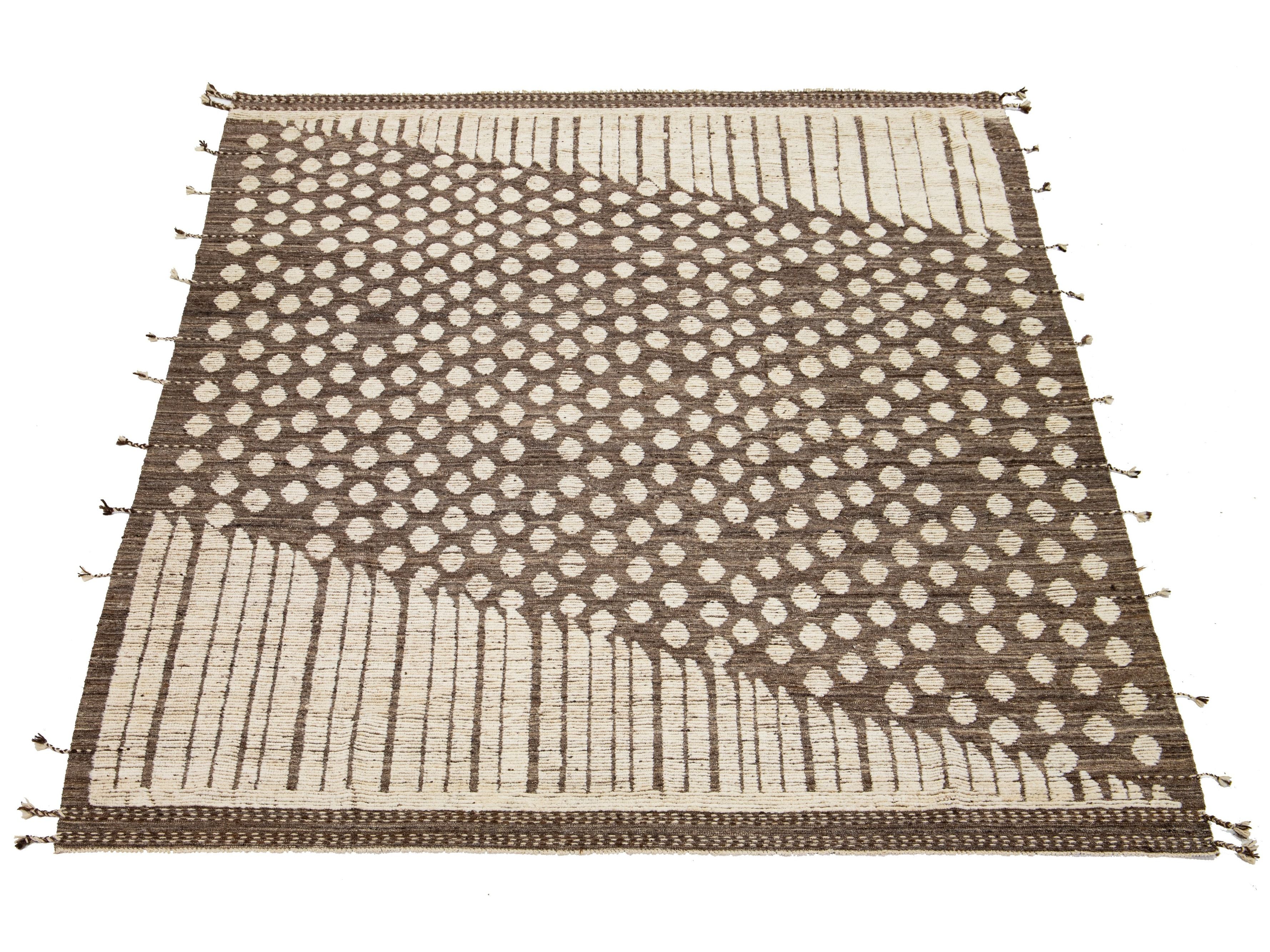 Modern Moroccan Wool Rug 9 X 12