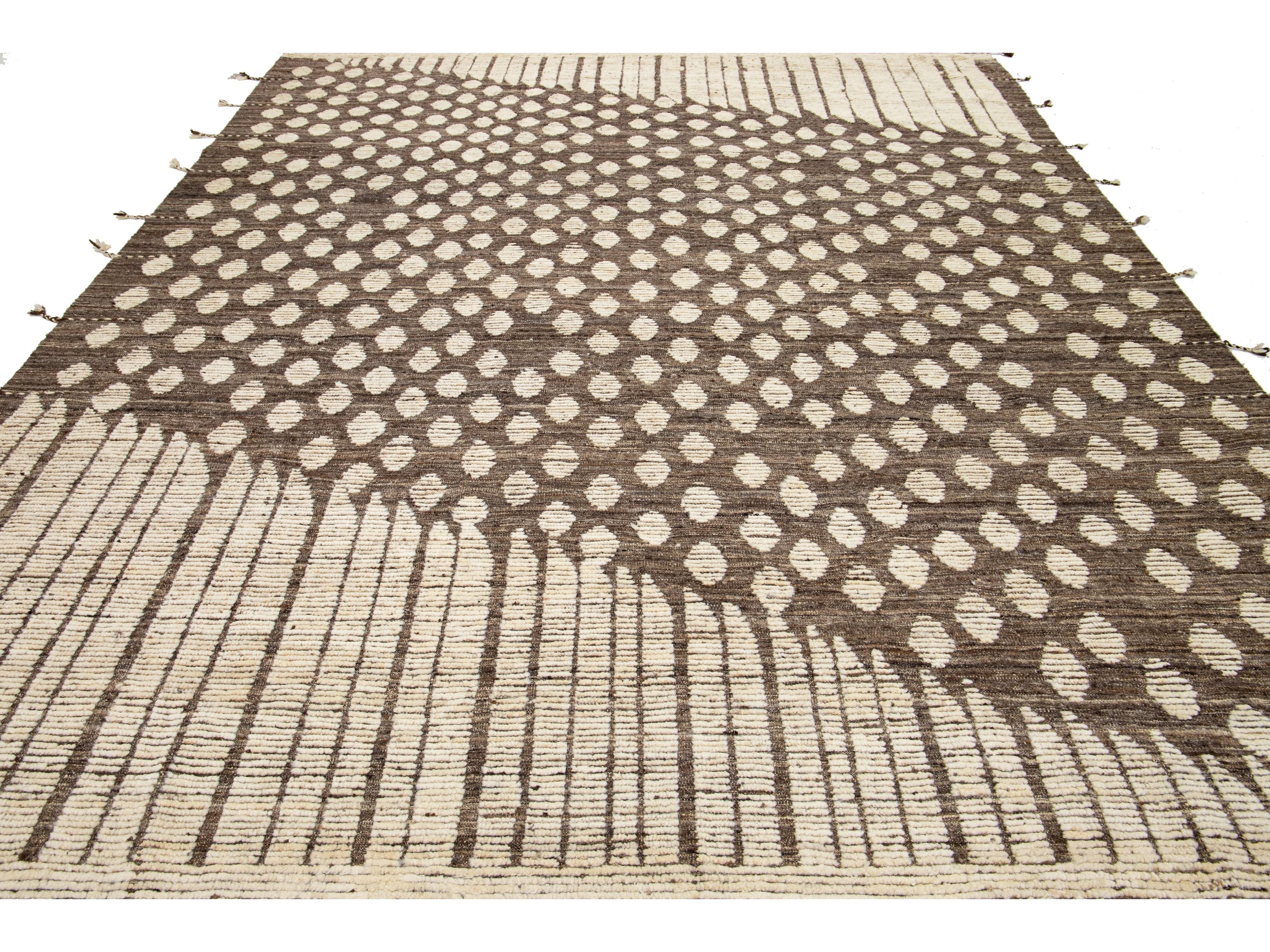 Modern Moroccan Wool Rug 9 X 12
