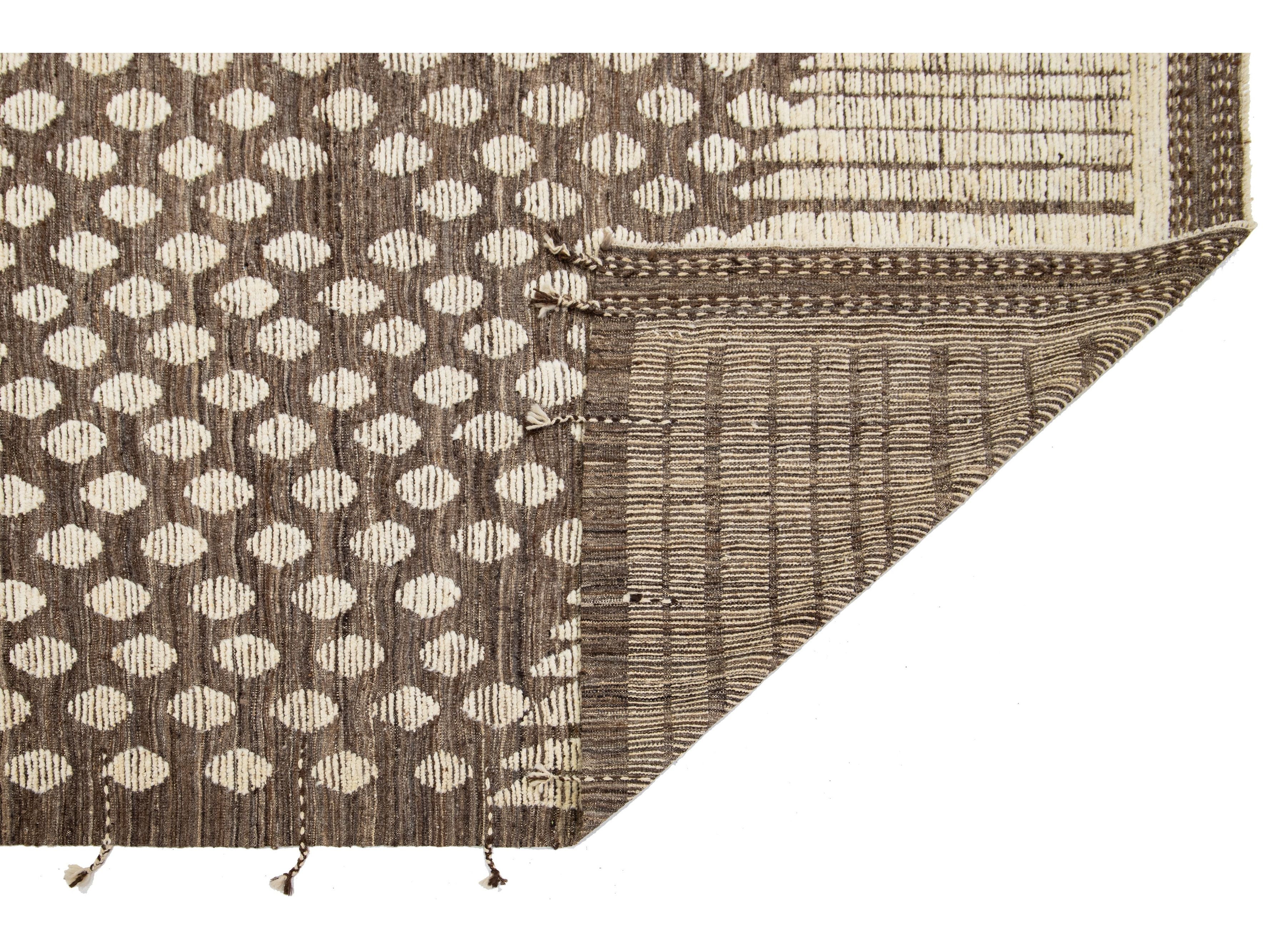 Modern Moroccan Wool Rug 9 X 12