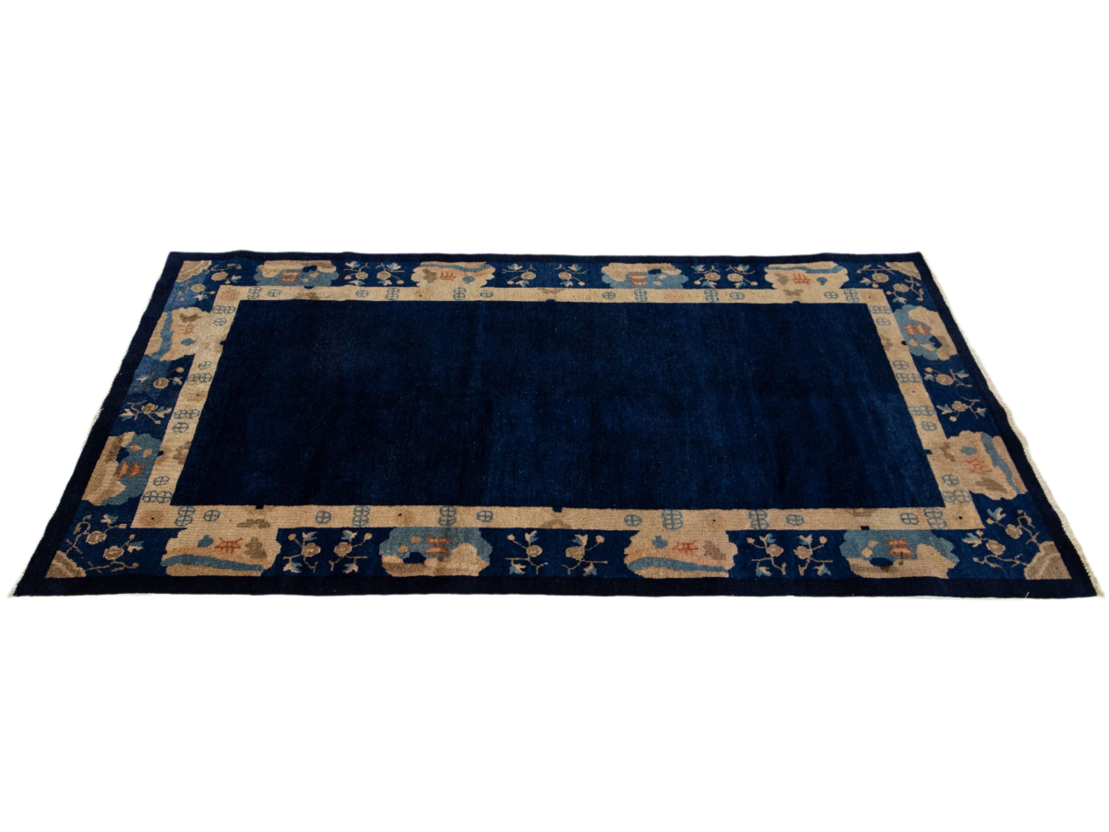 Antique Chinese Art Deco Wool Rug 4 X 7