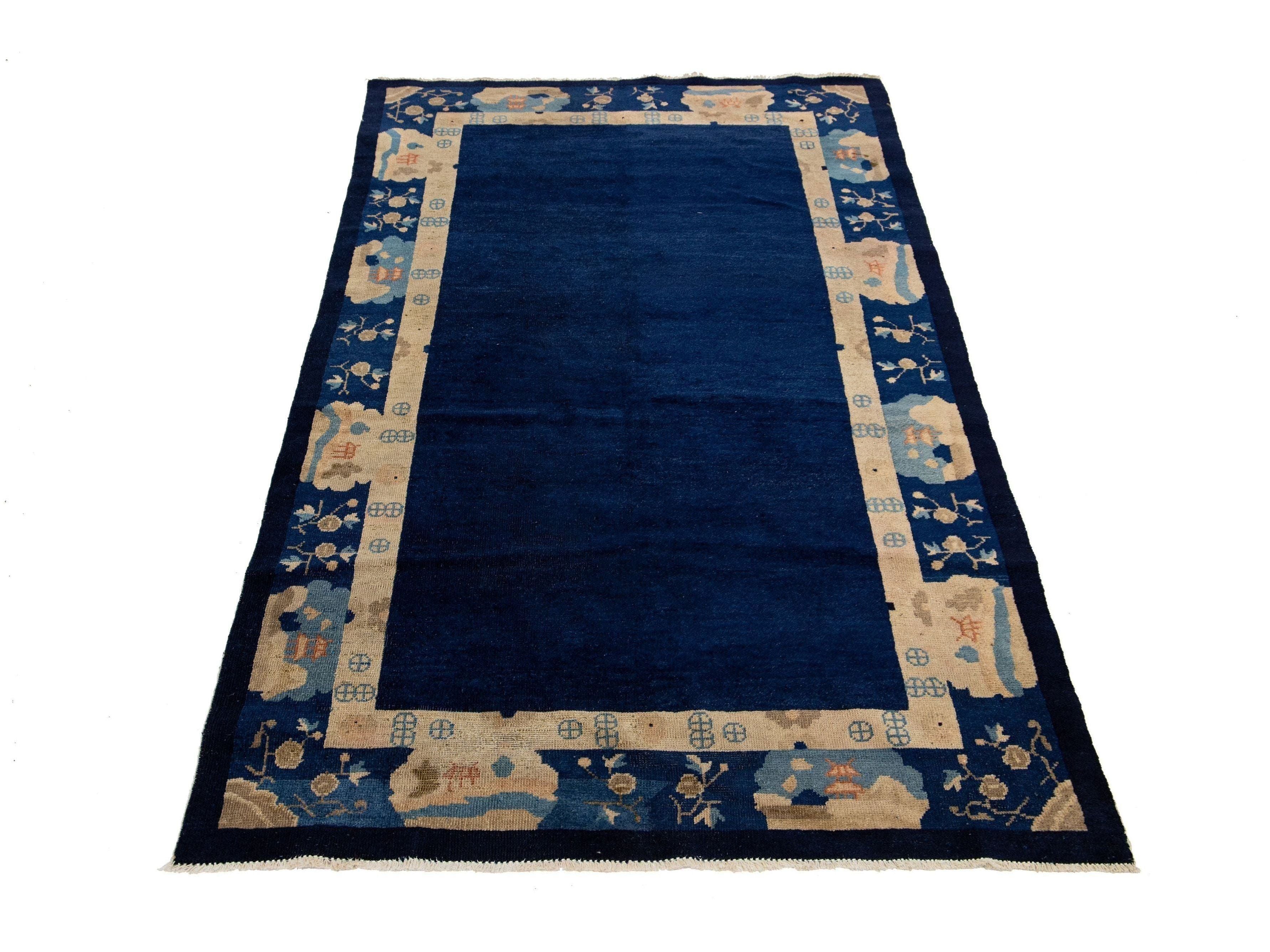 Antique Chinese Art Deco Wool Rug 4 X 7