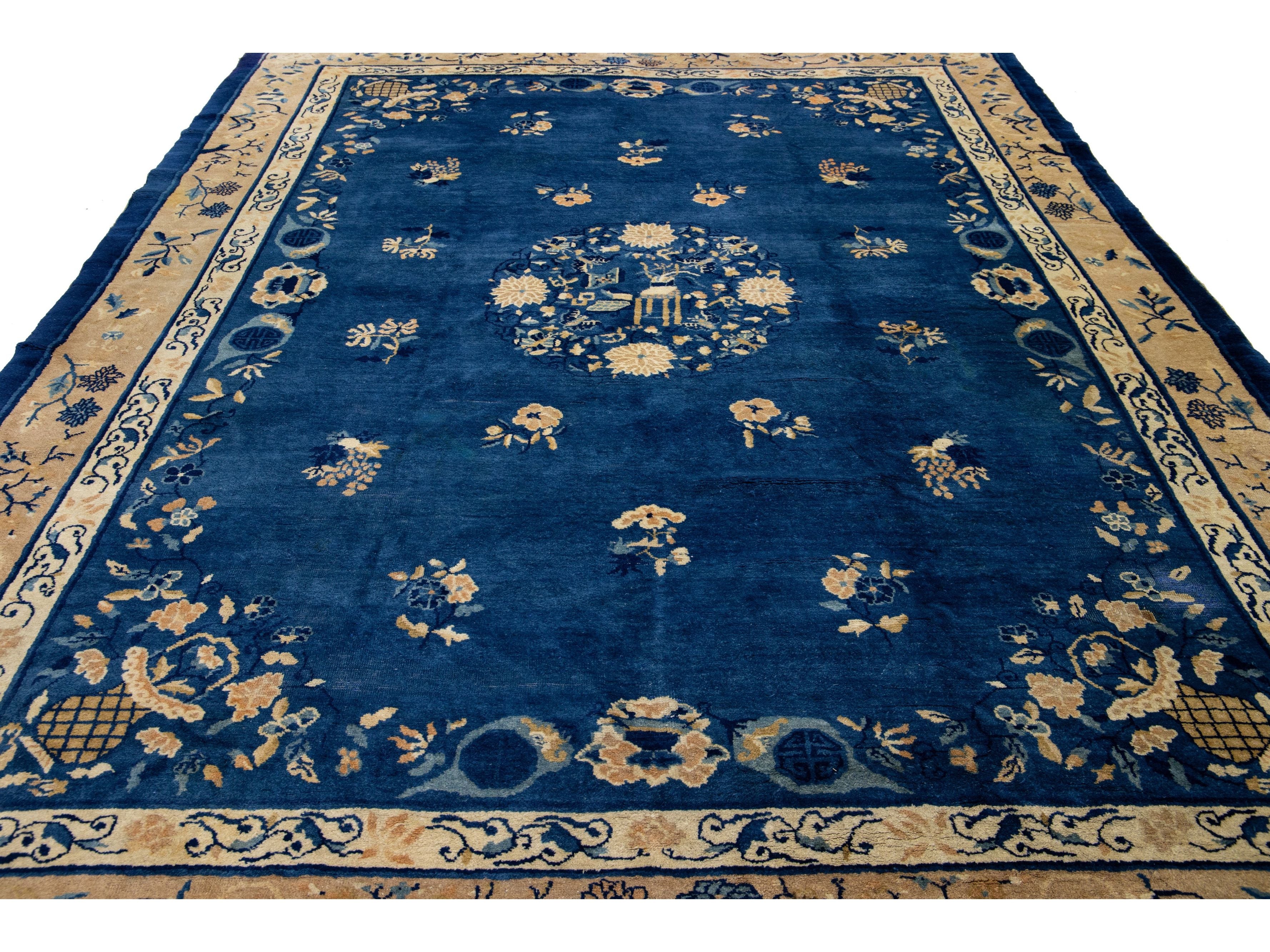 Antique Art Deco Chinese Rug 9 X 12