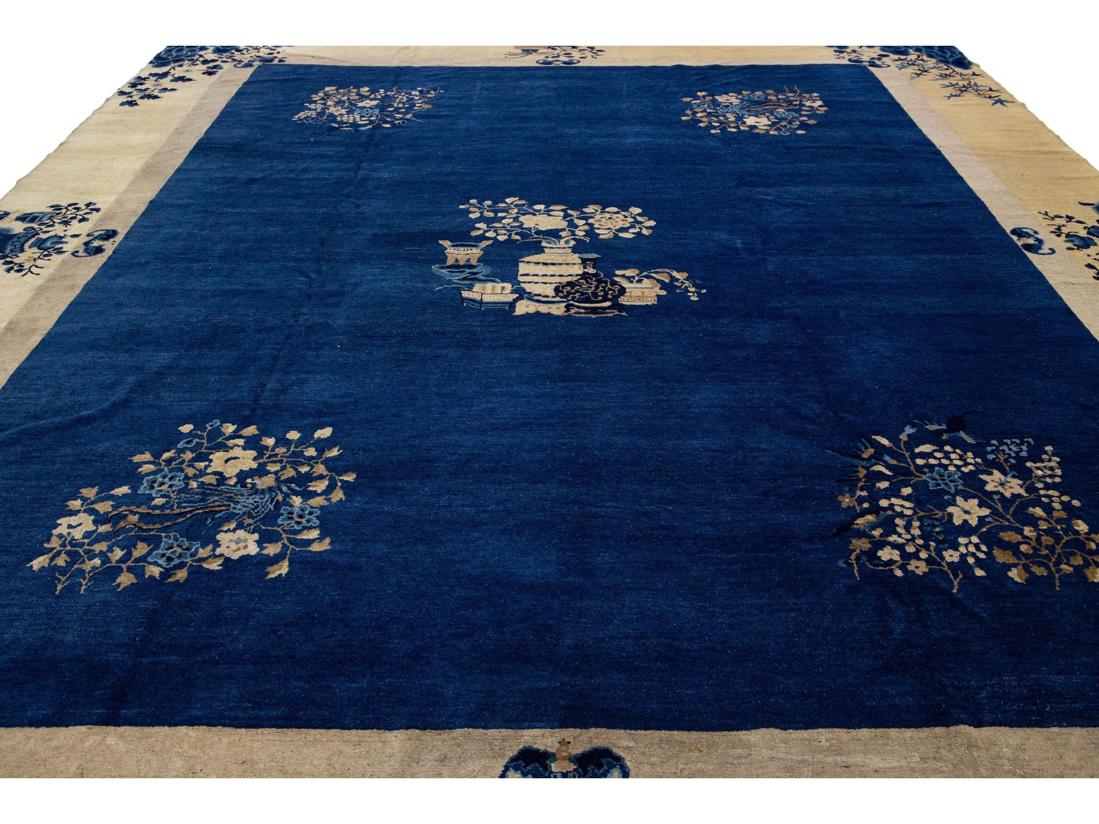 Antique Chinese Peking Wool Rug 12 X 14