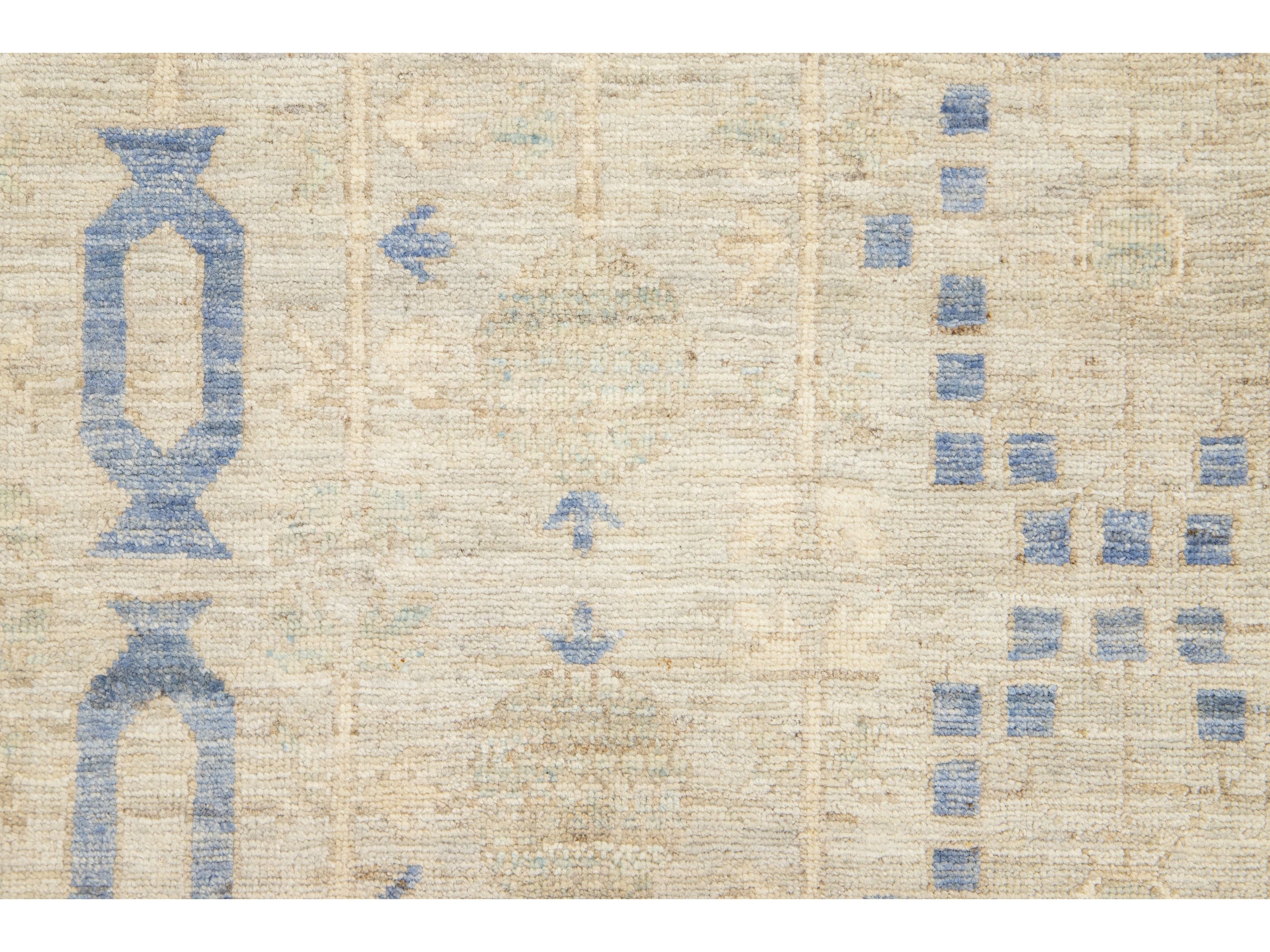 Modern Khotan Wool Rug 19 X 24