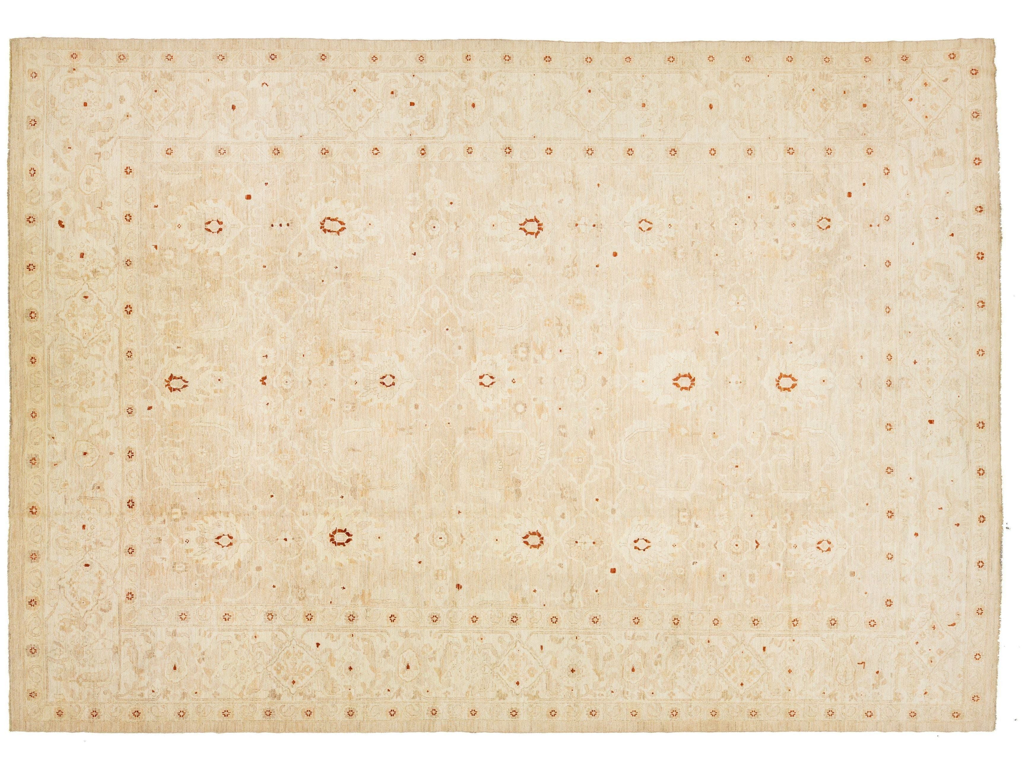 Modern Sultanabad Wool Rug 14 X 19