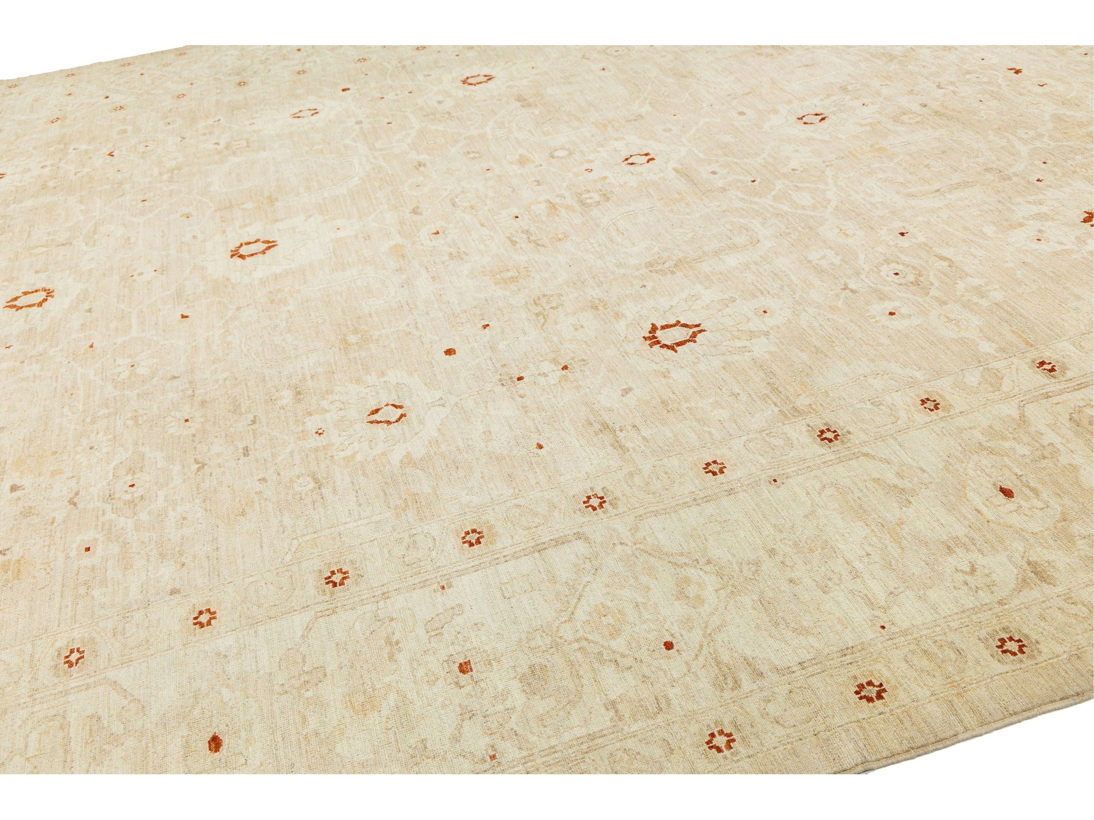 Modern Sultanabad Wool Rug 14 X 19