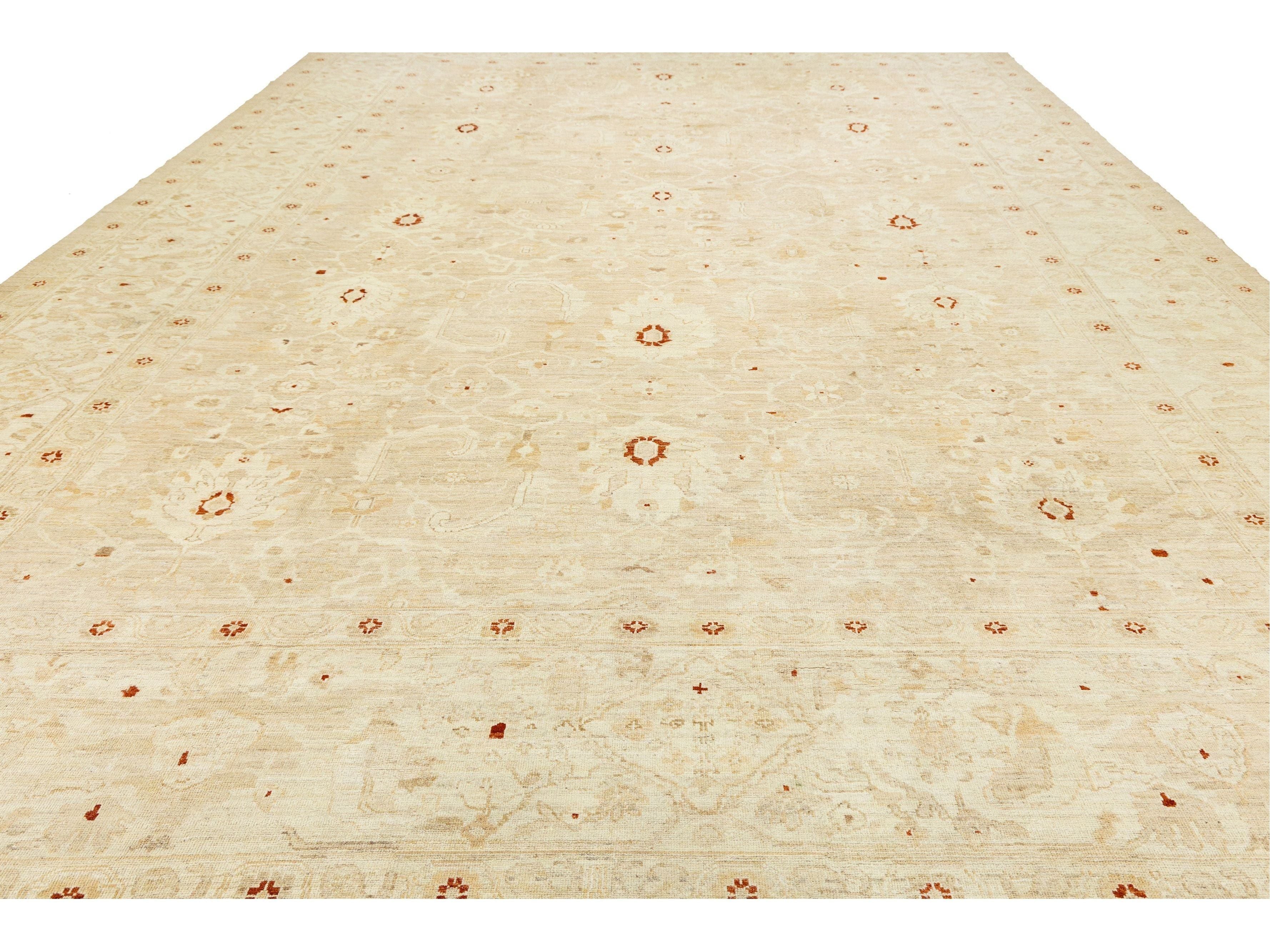 Modern Sultanabad Wool Rug 14 X 19