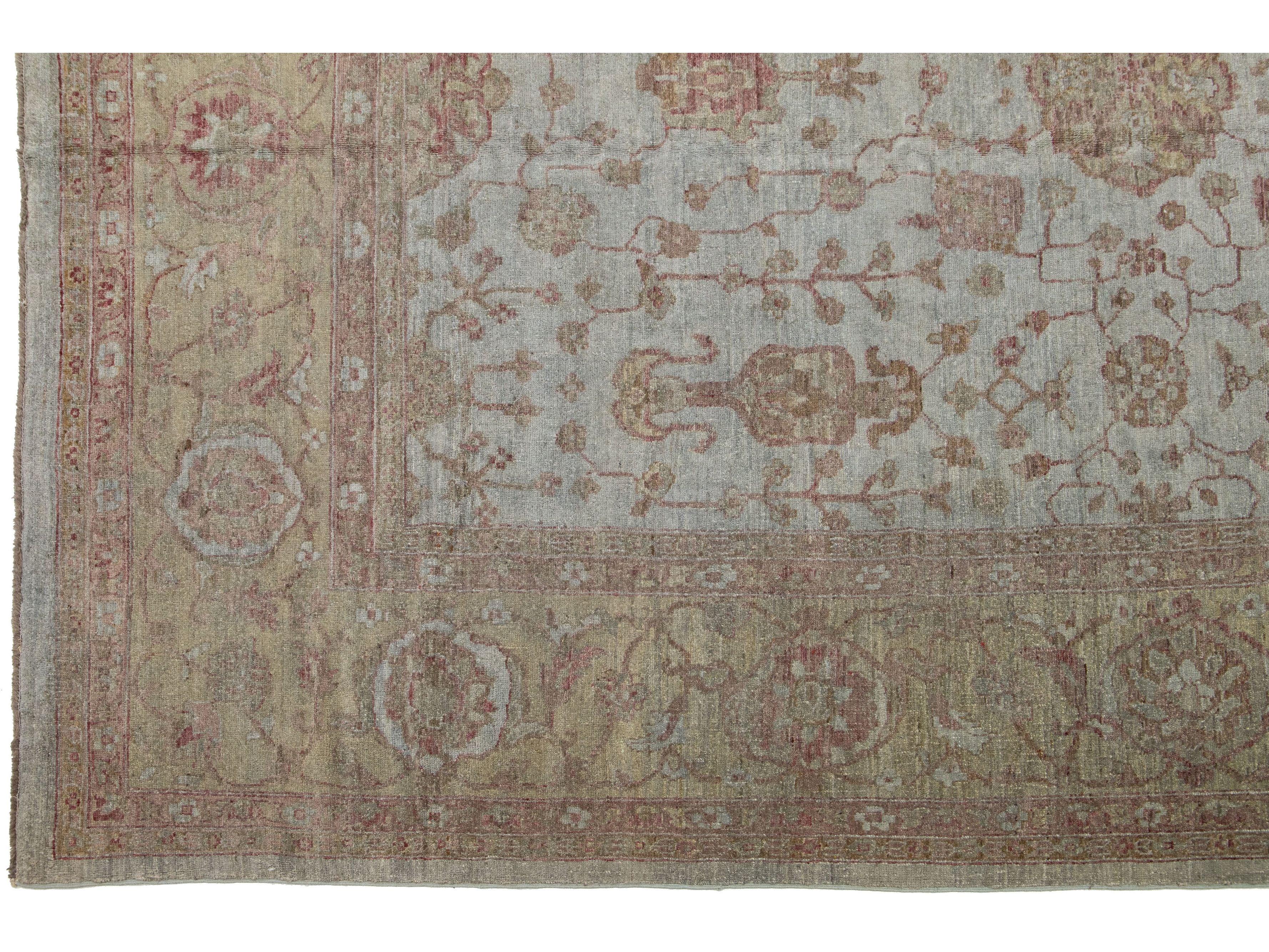 Modern Oushak Wool Rug 12 X 18
