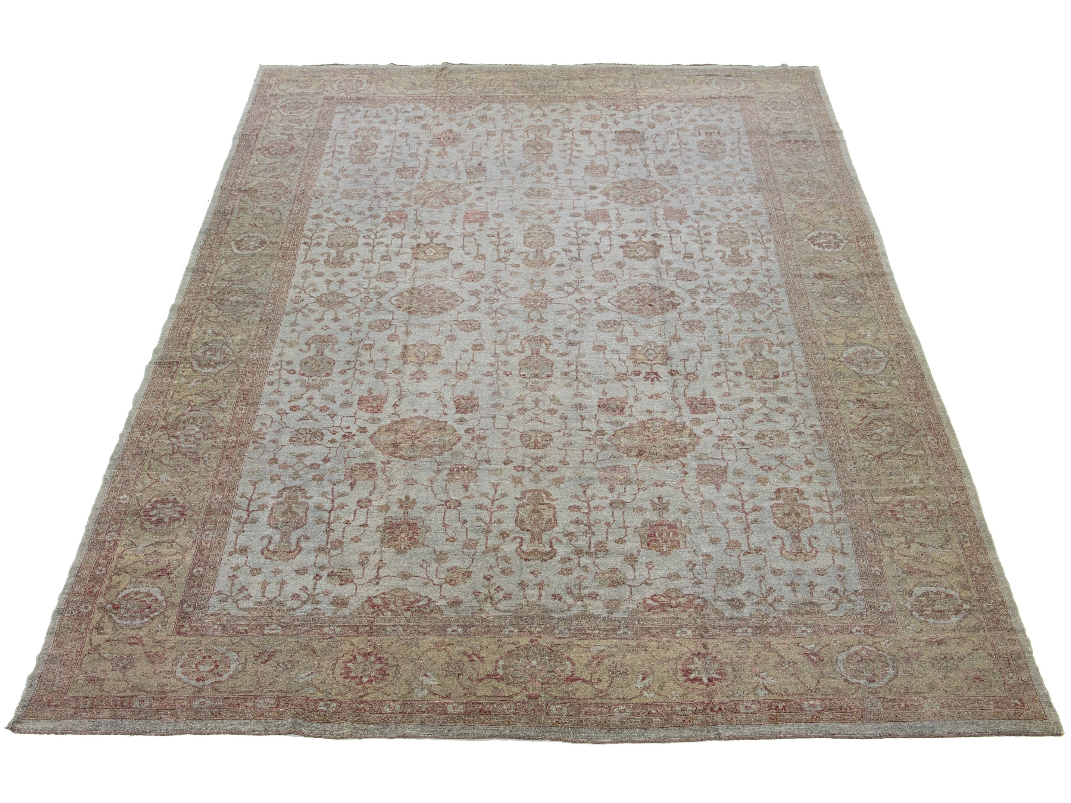 Modern Oushak Wool Rug 12 X 18