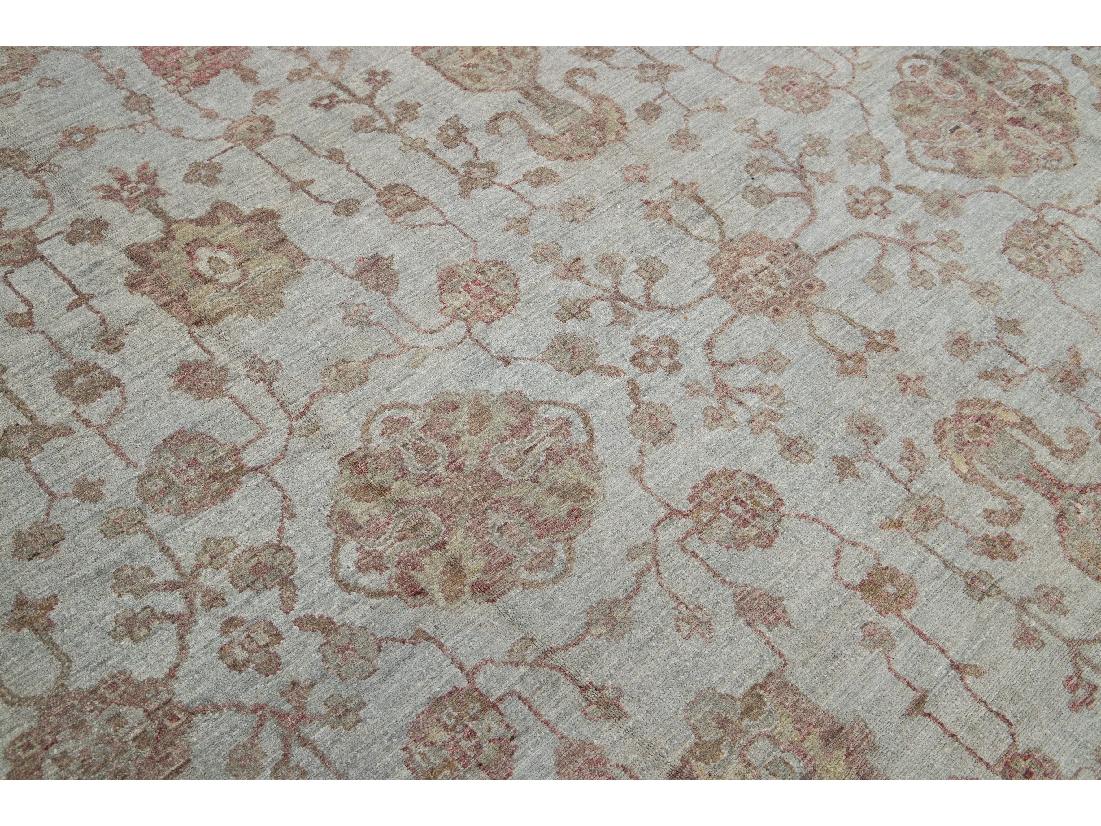 Modern Oushak Wool Rug 12 X 18