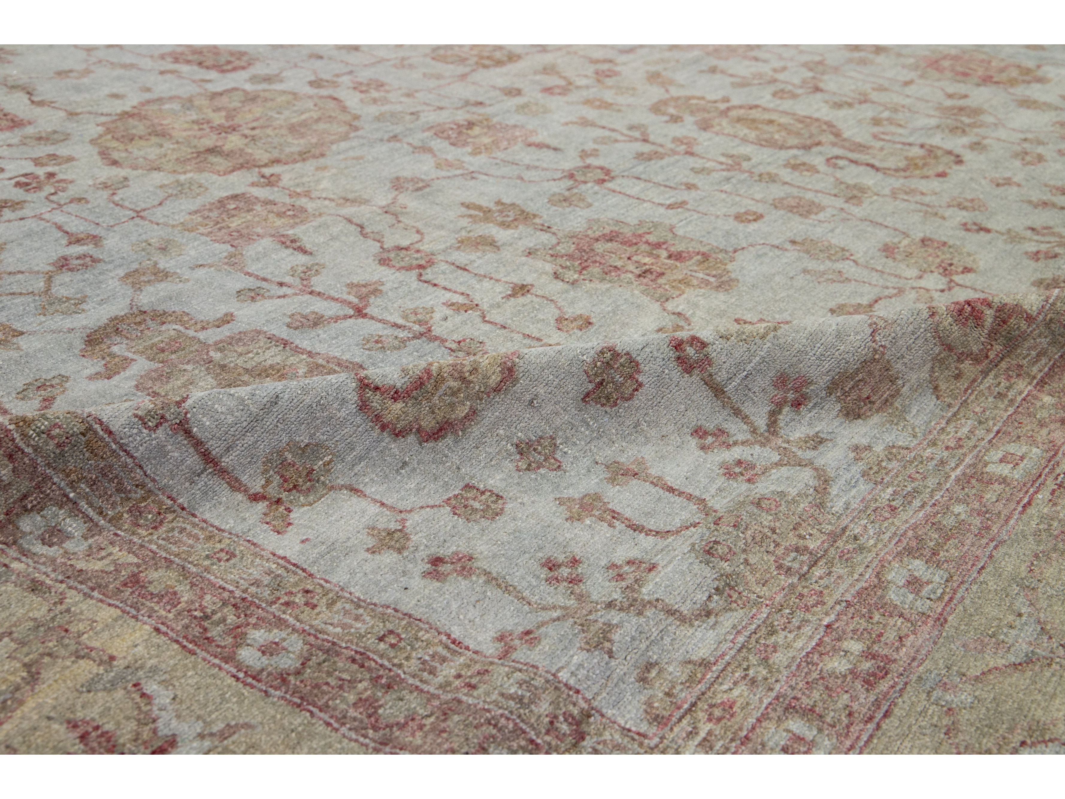 Modern Oushak Wool Rug 12 X 18