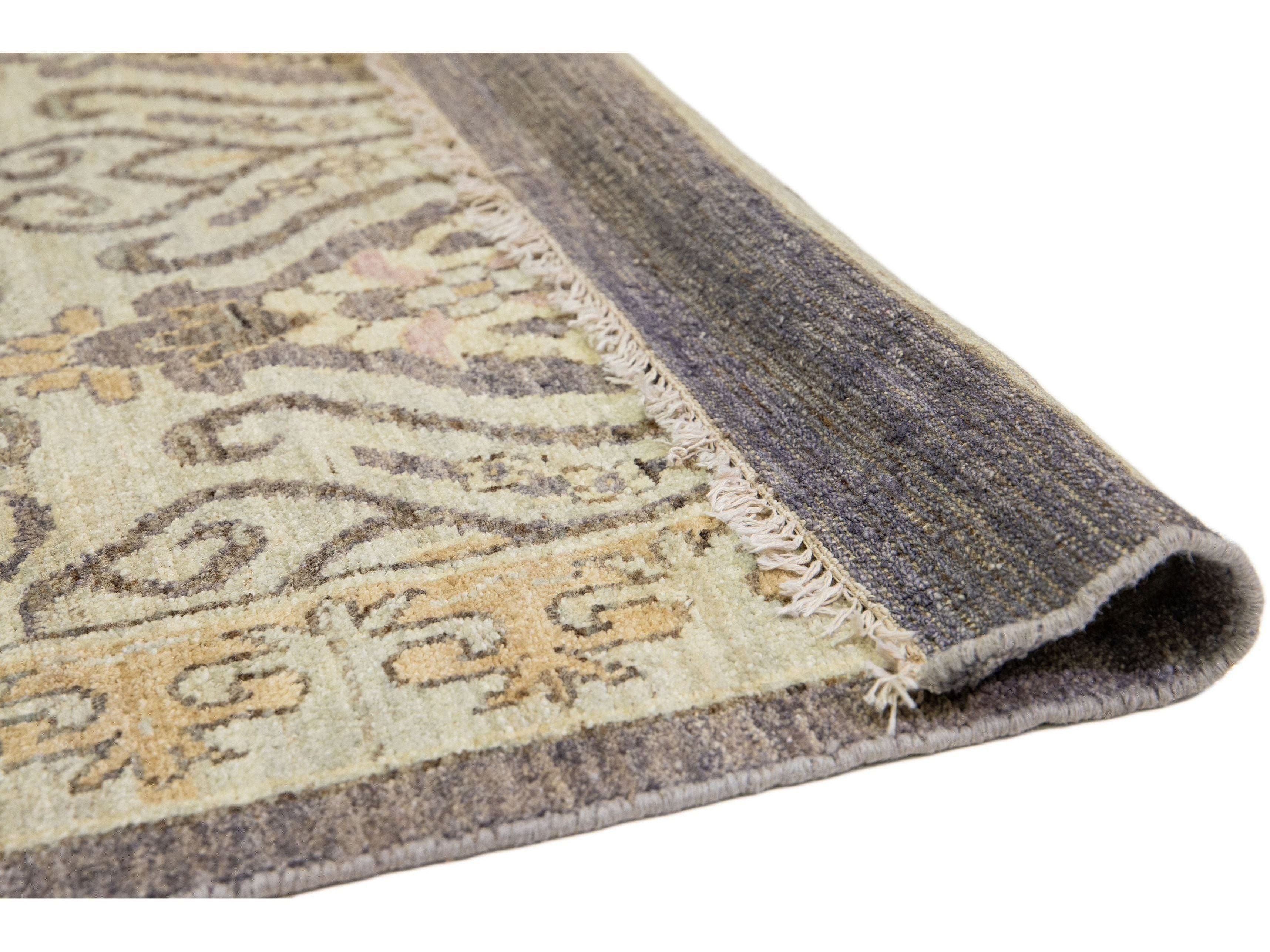 Modern Khotan Wool Rug 12 X 18