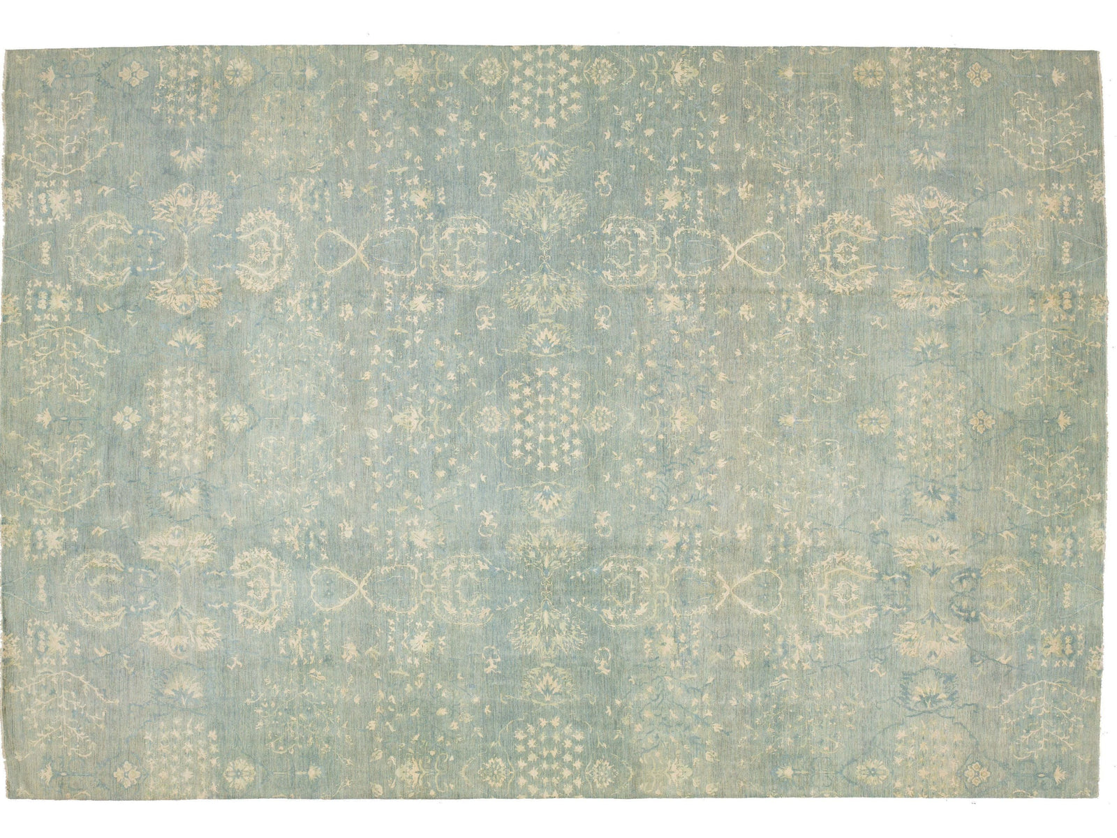 Modern Transitional Wool and Silk Rug 14 X 20