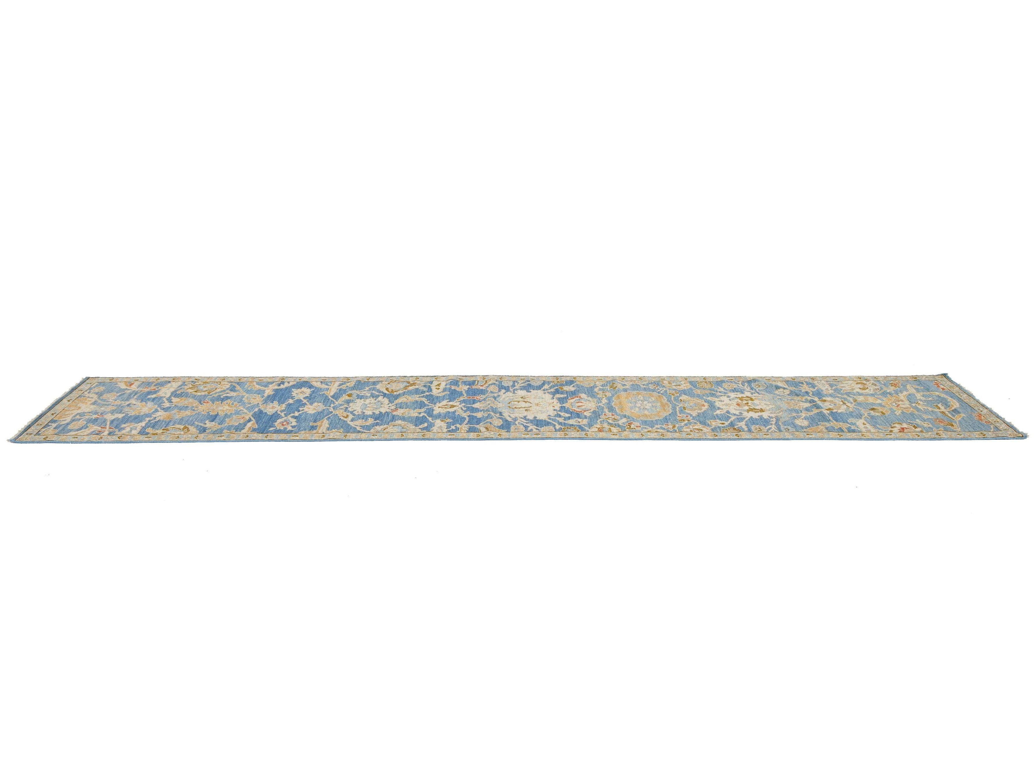 Modern Sultanabad Wool Runner 3 X 16