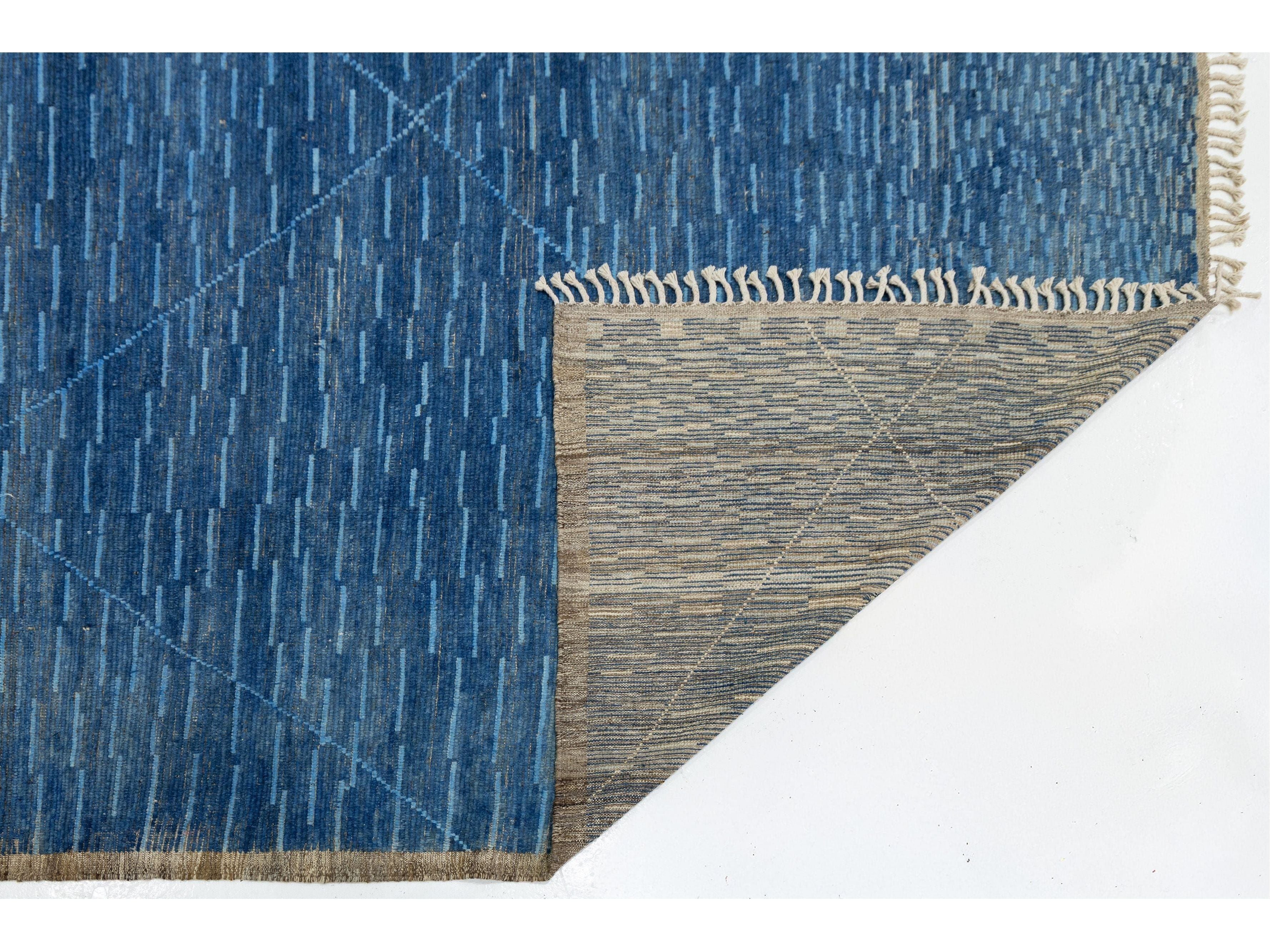 Modern Moroccan Wool Rug 9 X 13