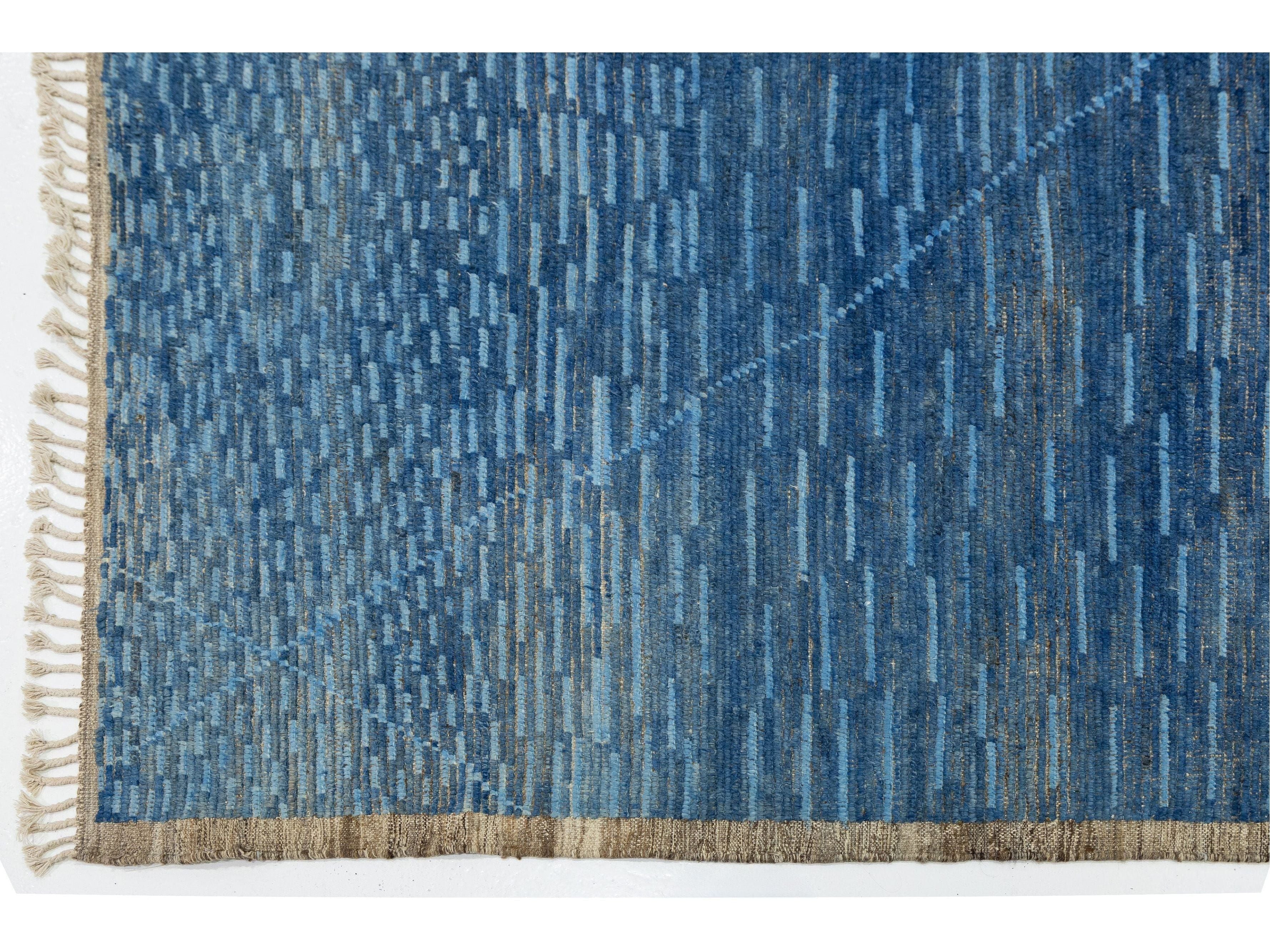 Modern Moroccan Wool Rug 9 X 13