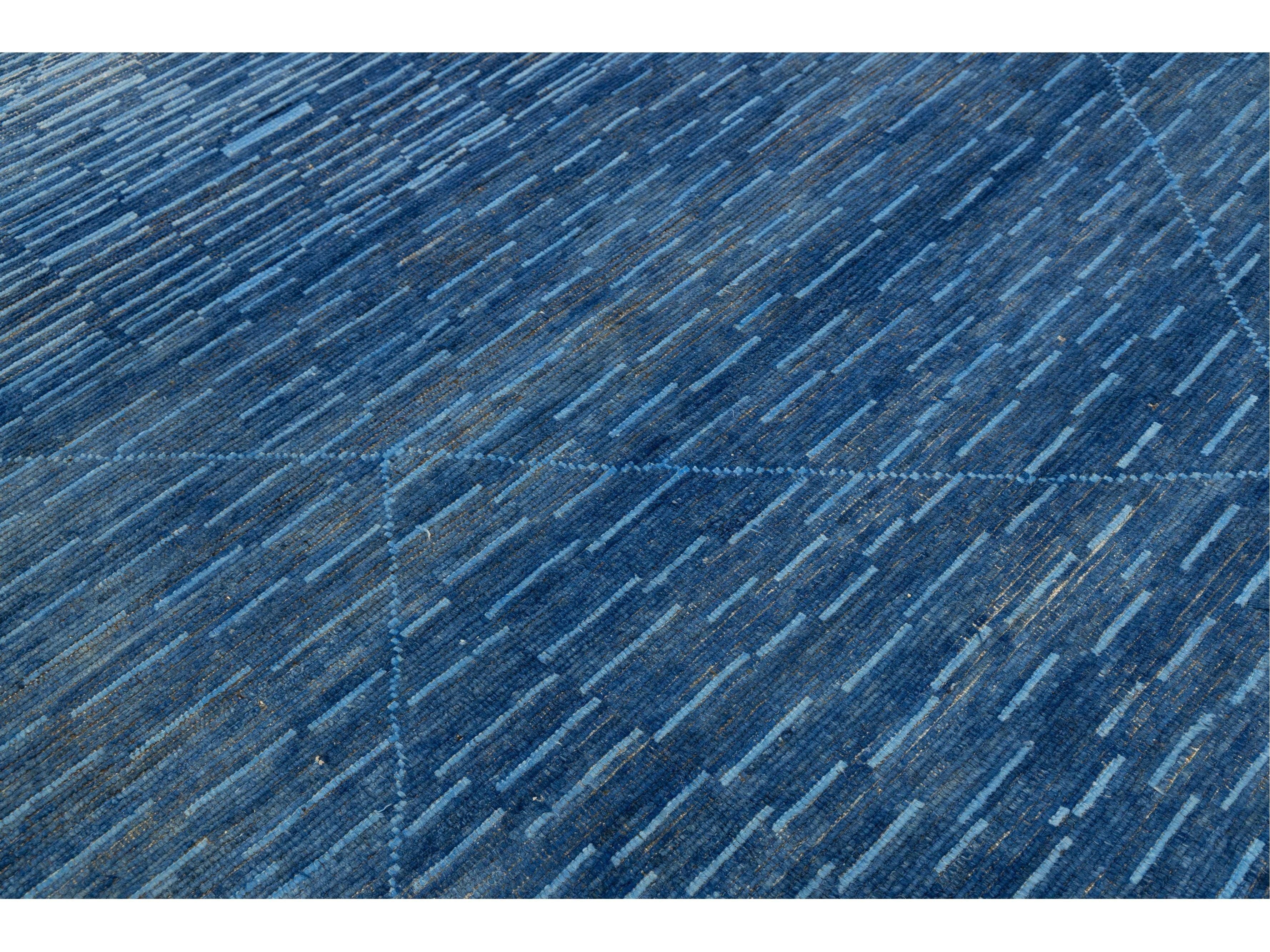 Modern Moroccan Wool Rug 9 X 13