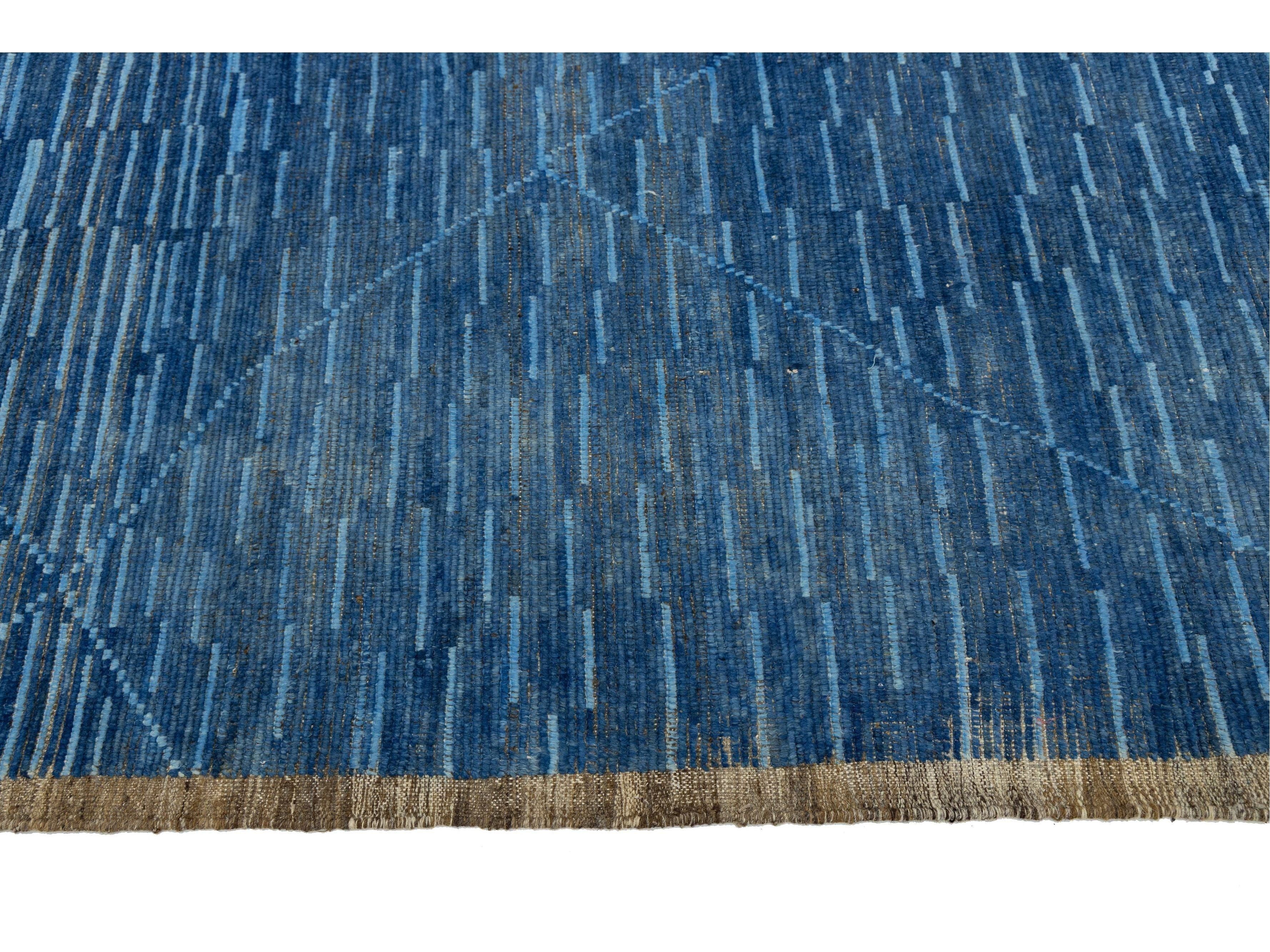 Modern Moroccan Wool Rug 9 X 13