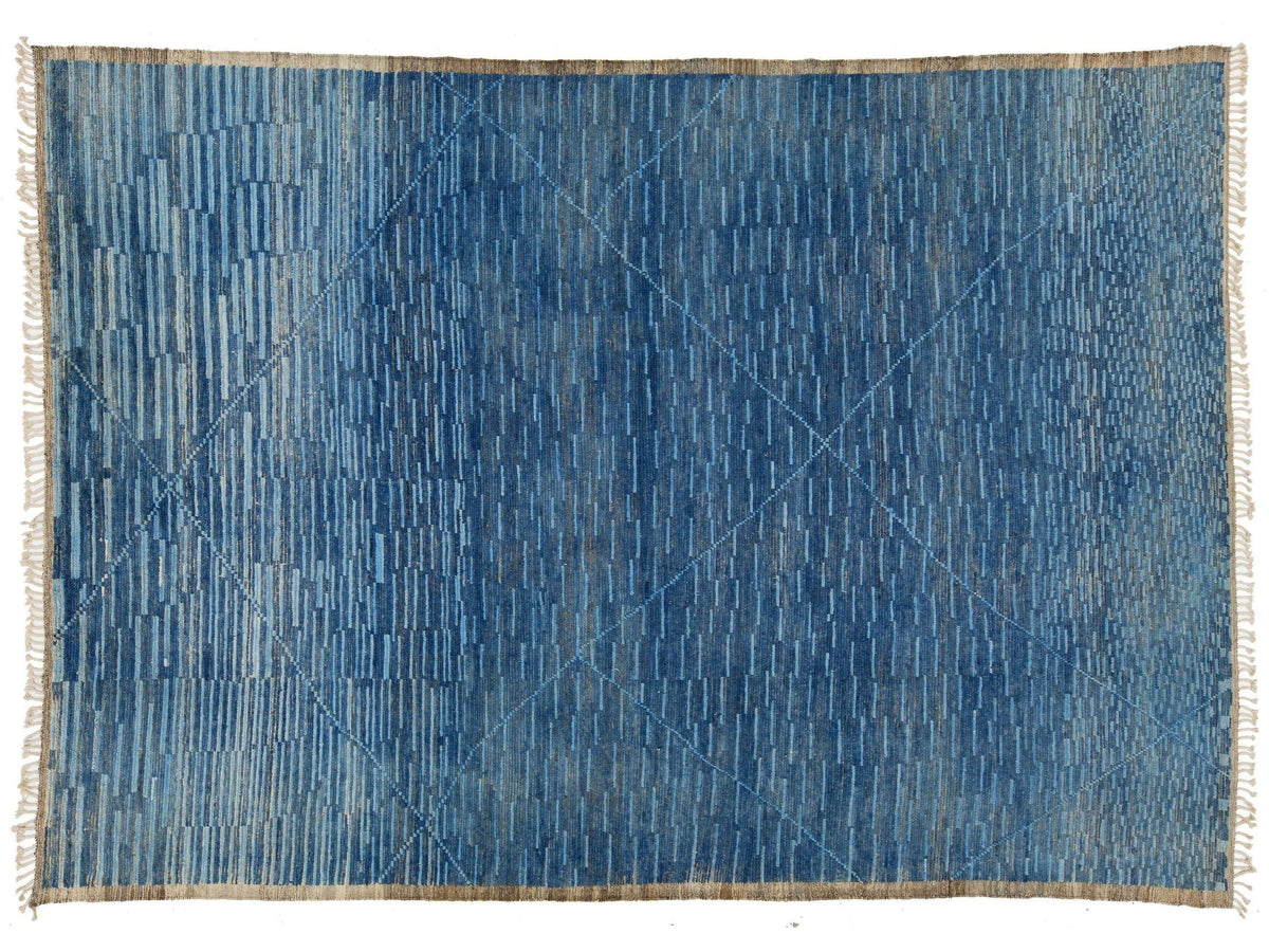 Modern Moroccan Wool Rug 9 X 13
