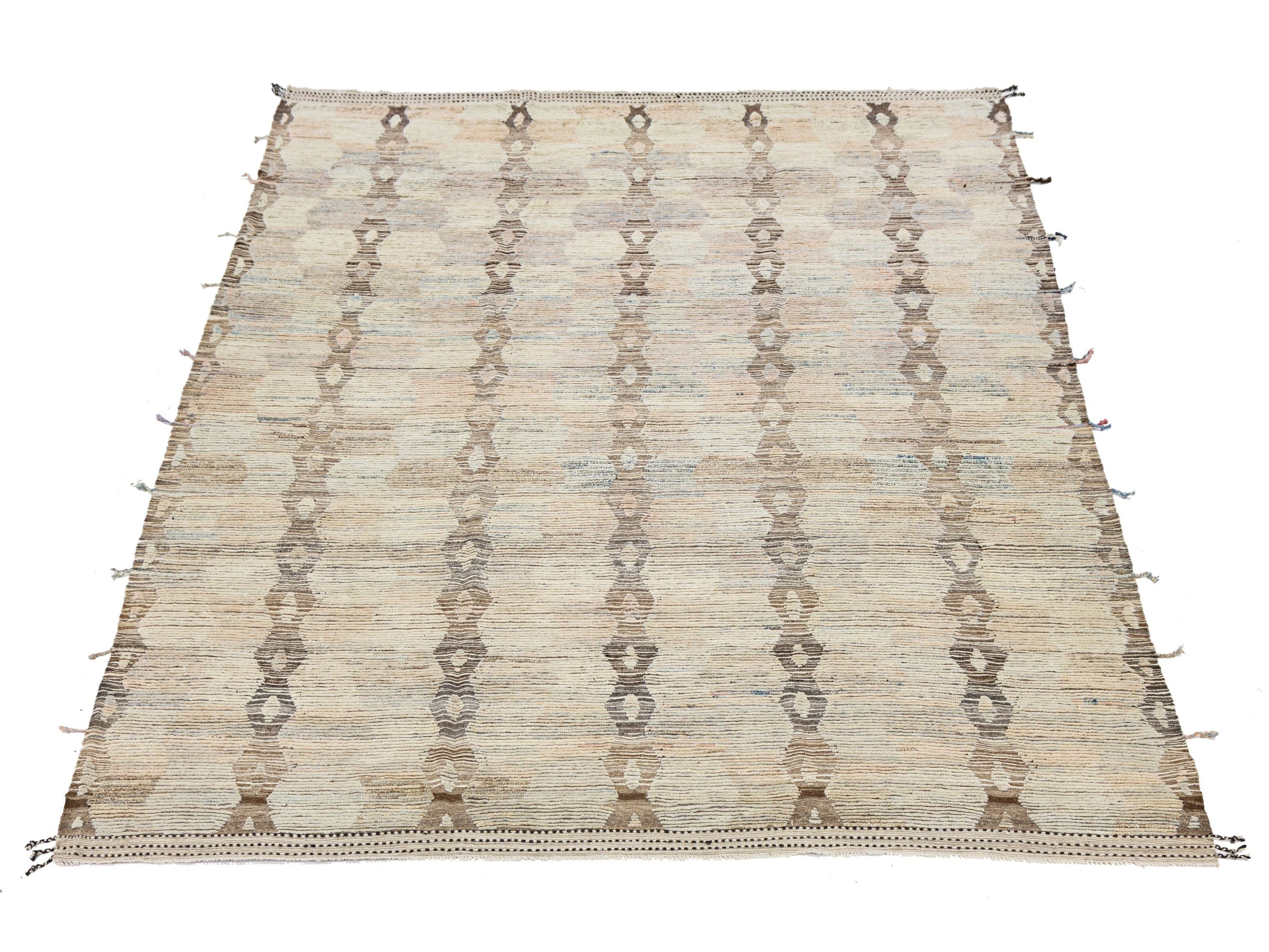Modern Moroccan Wool Rug 9 X 14