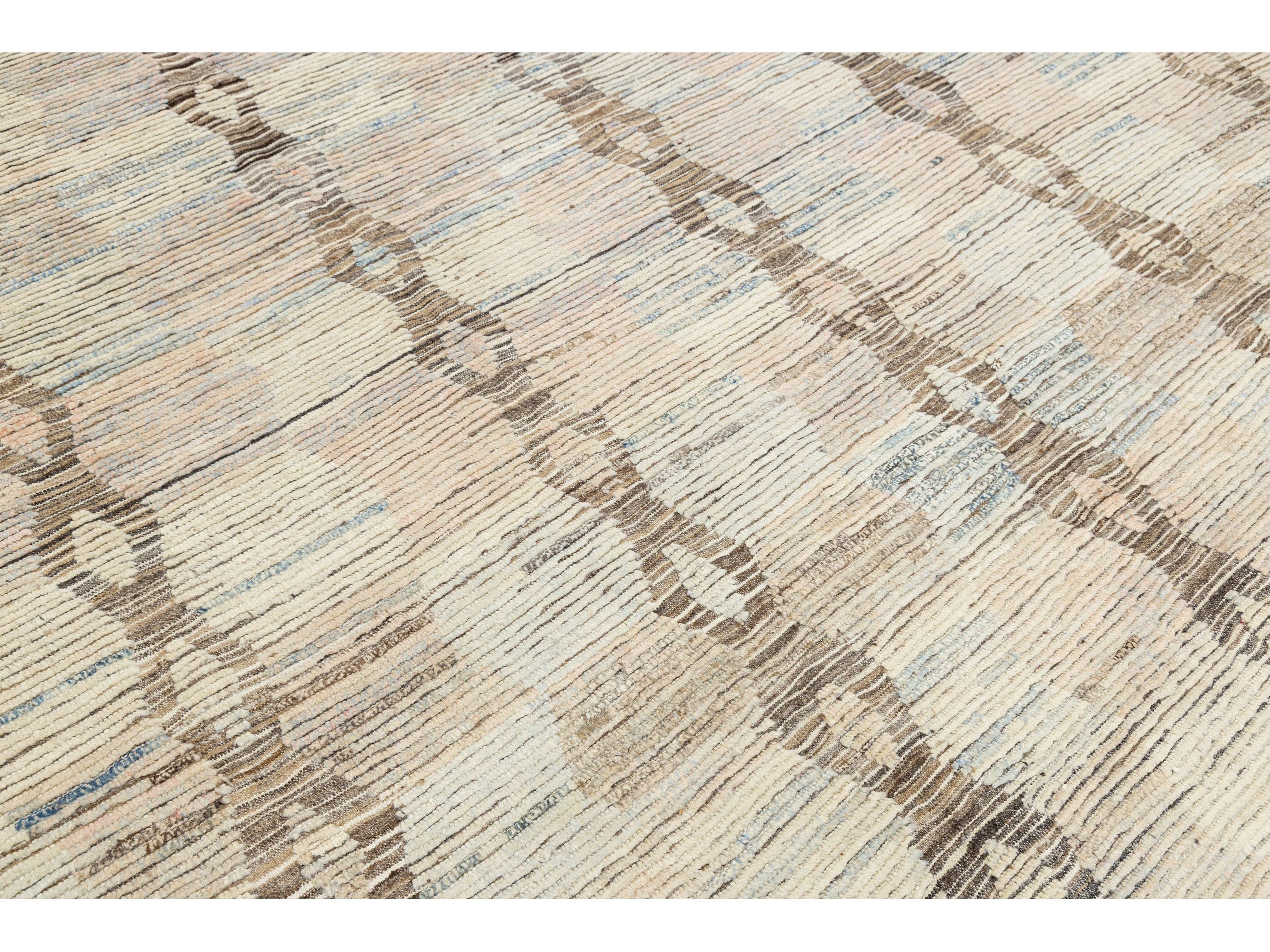 Modern Moroccan Wool Rug 9 X 14