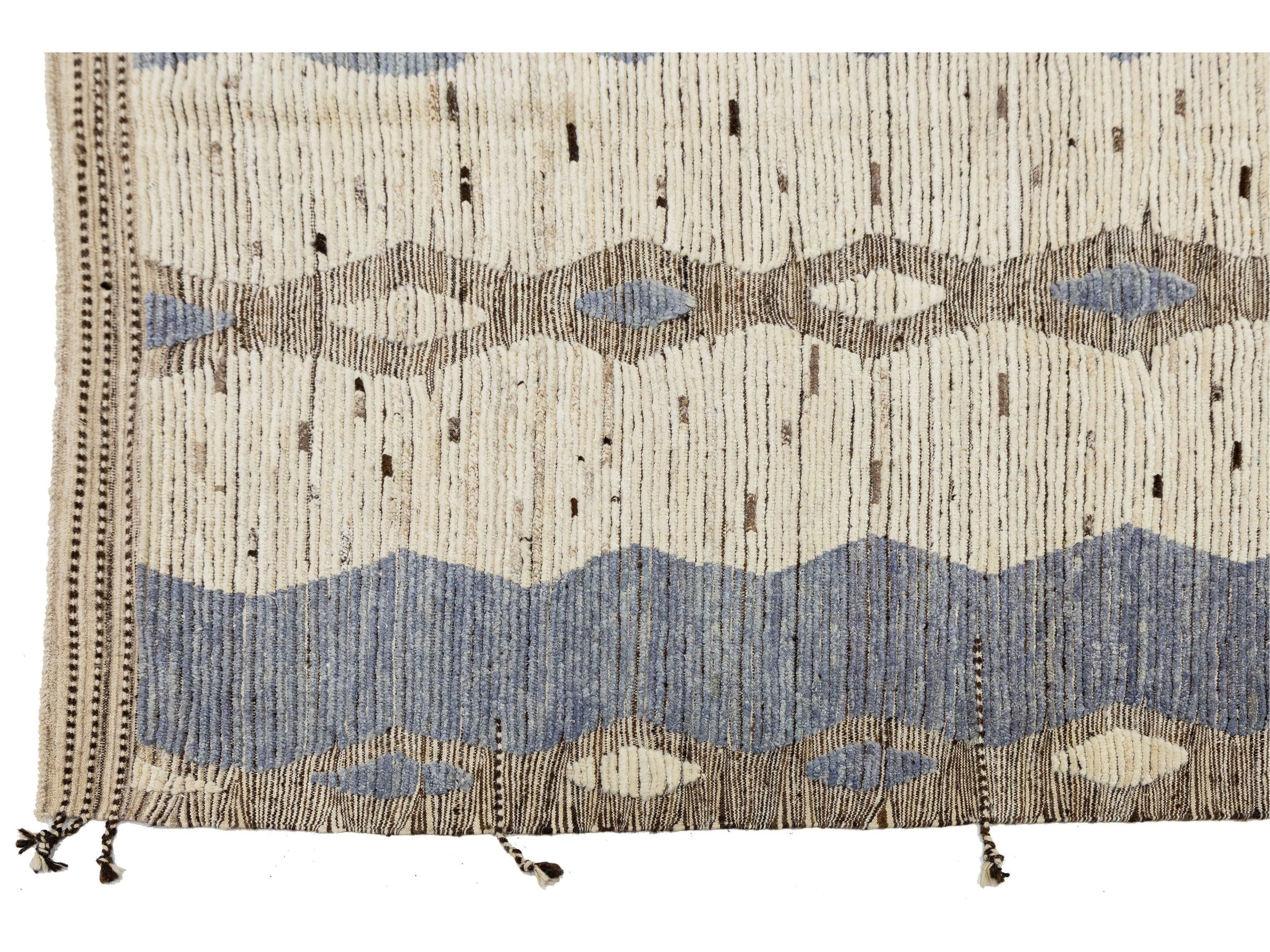 Modern Moroccan Wool Rug 11 X 14
