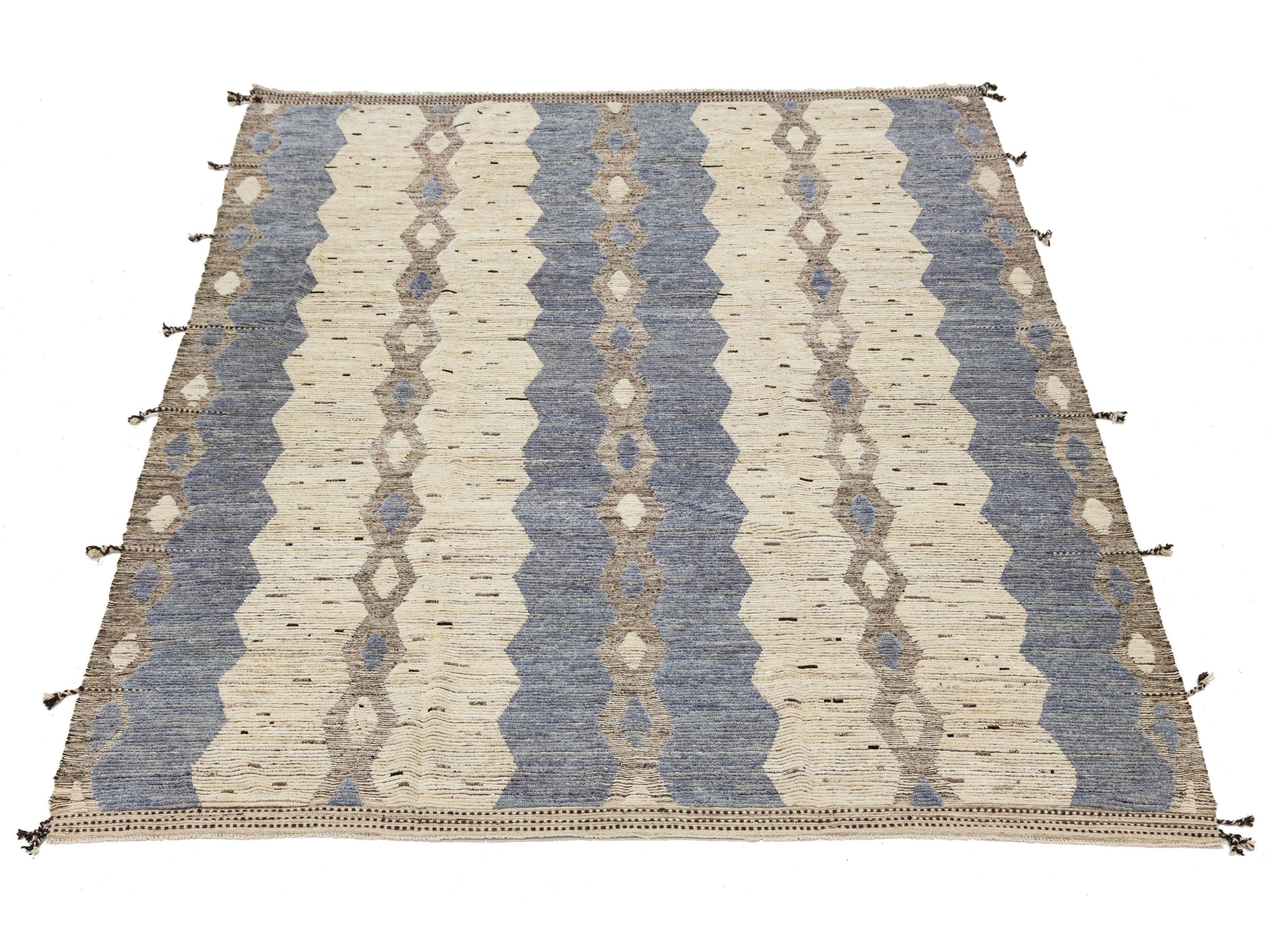 Modern Moroccan Wool Rug 11 X 14