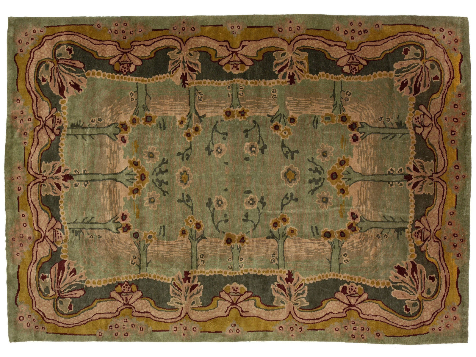 Modern Donegal Arts & Crafts Wool Rug 12 X 18