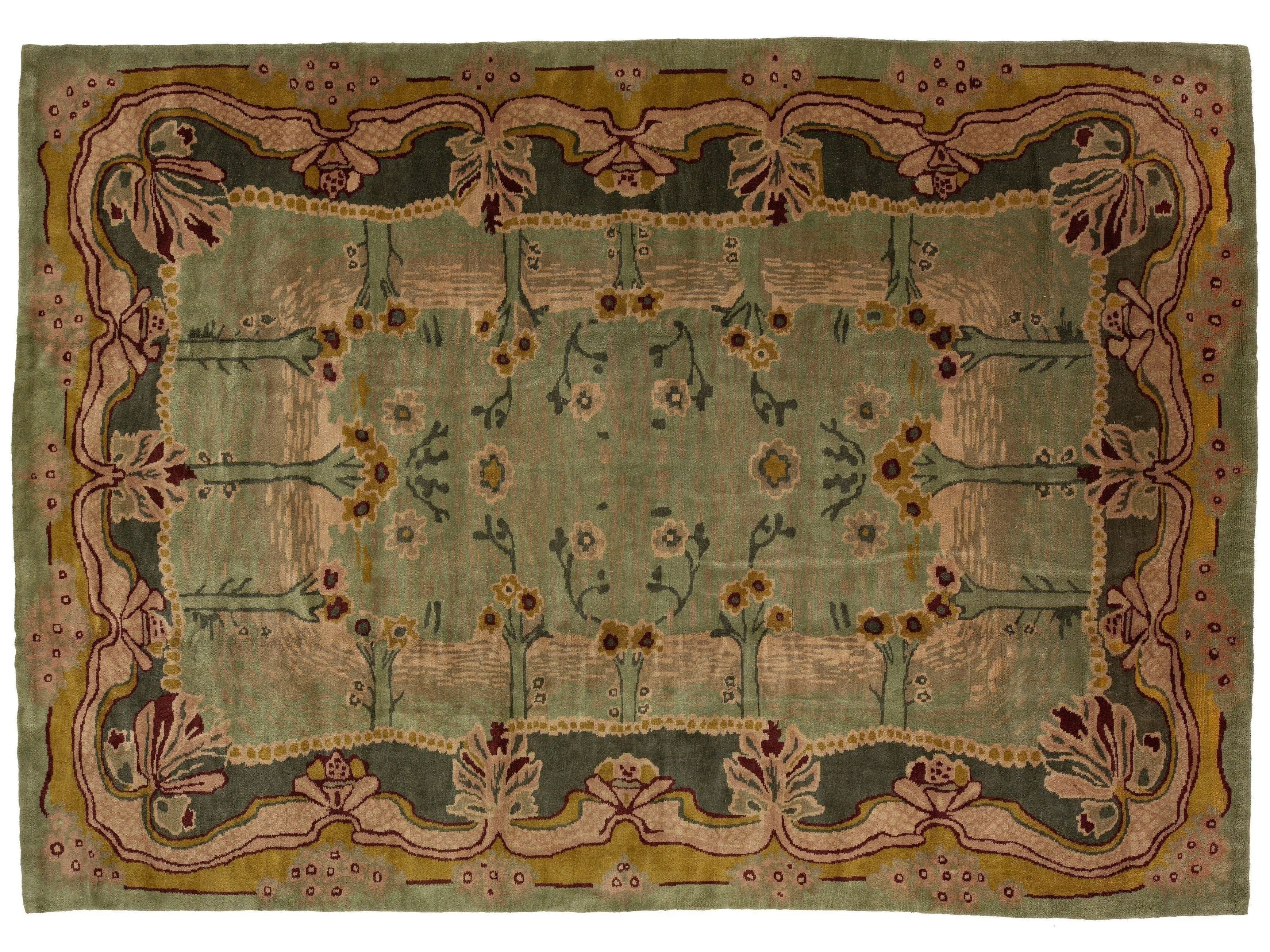 Modern Donegal Arts & Crafts Wool Rug 12 X 18