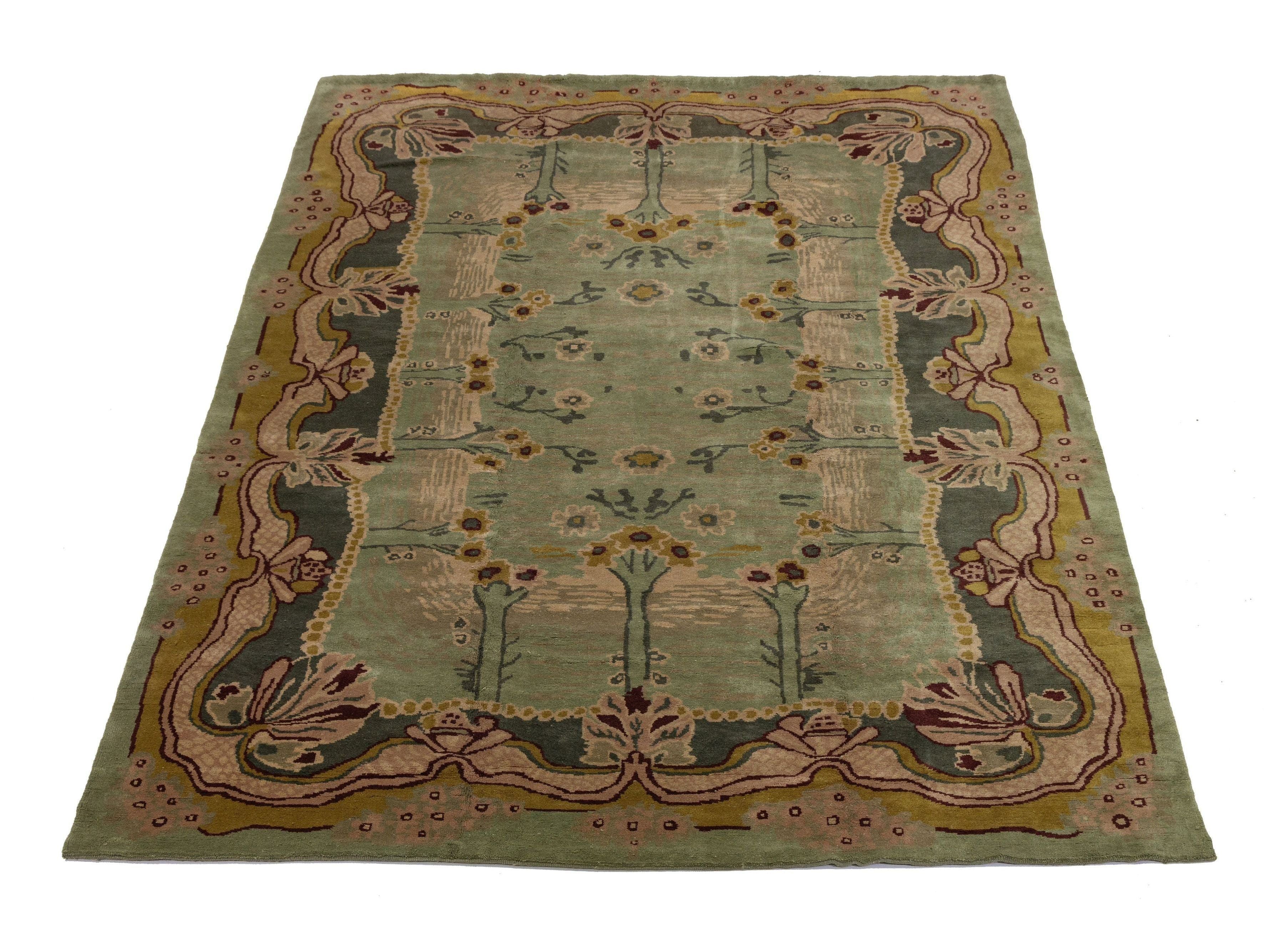 Modern Donegal Arts & Crafts Wool Rug 12 X 18