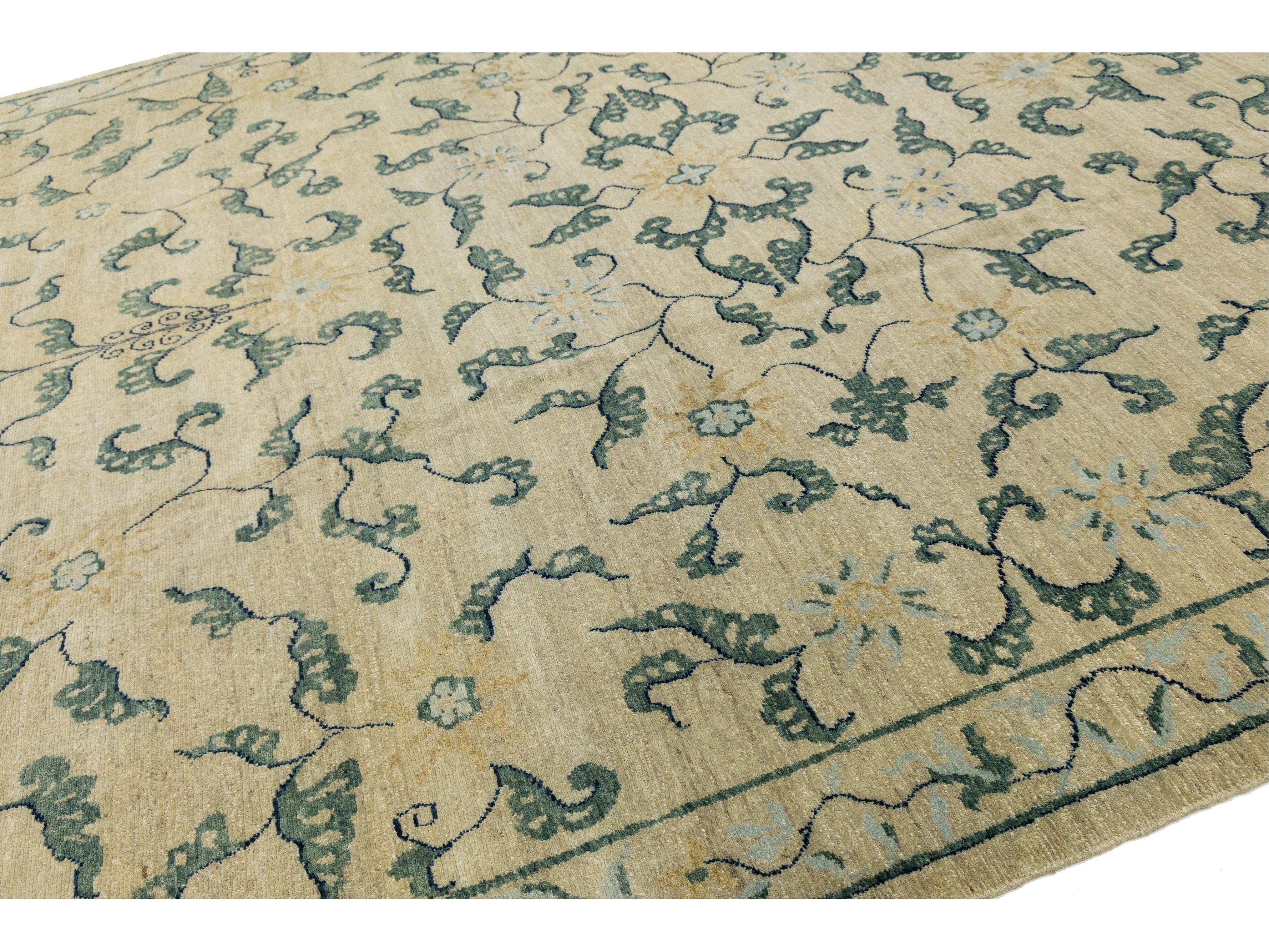 Modern Transitional Wool Rug 12 X 17