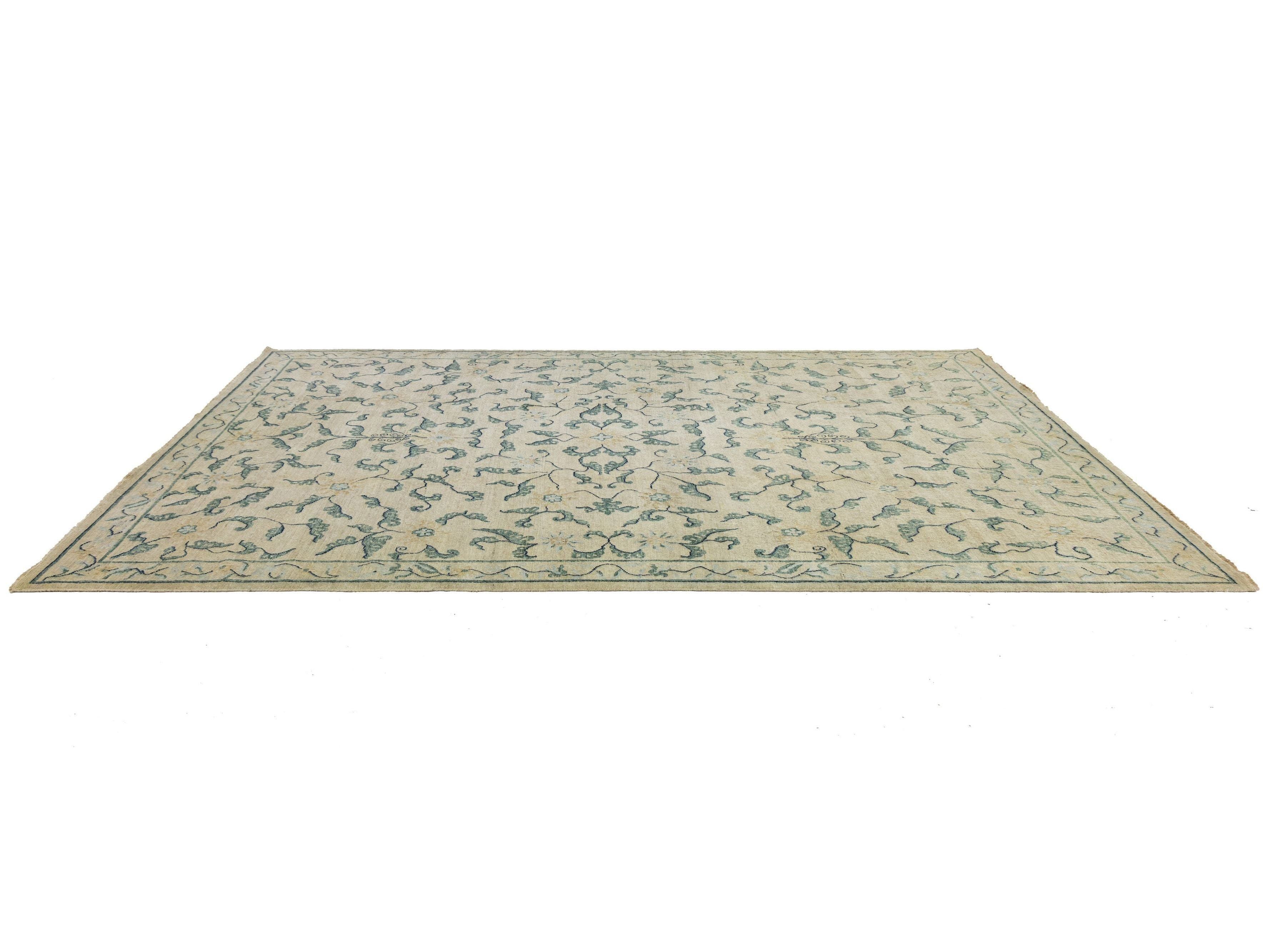 Modern Transitional Wool Rug 12 X 17