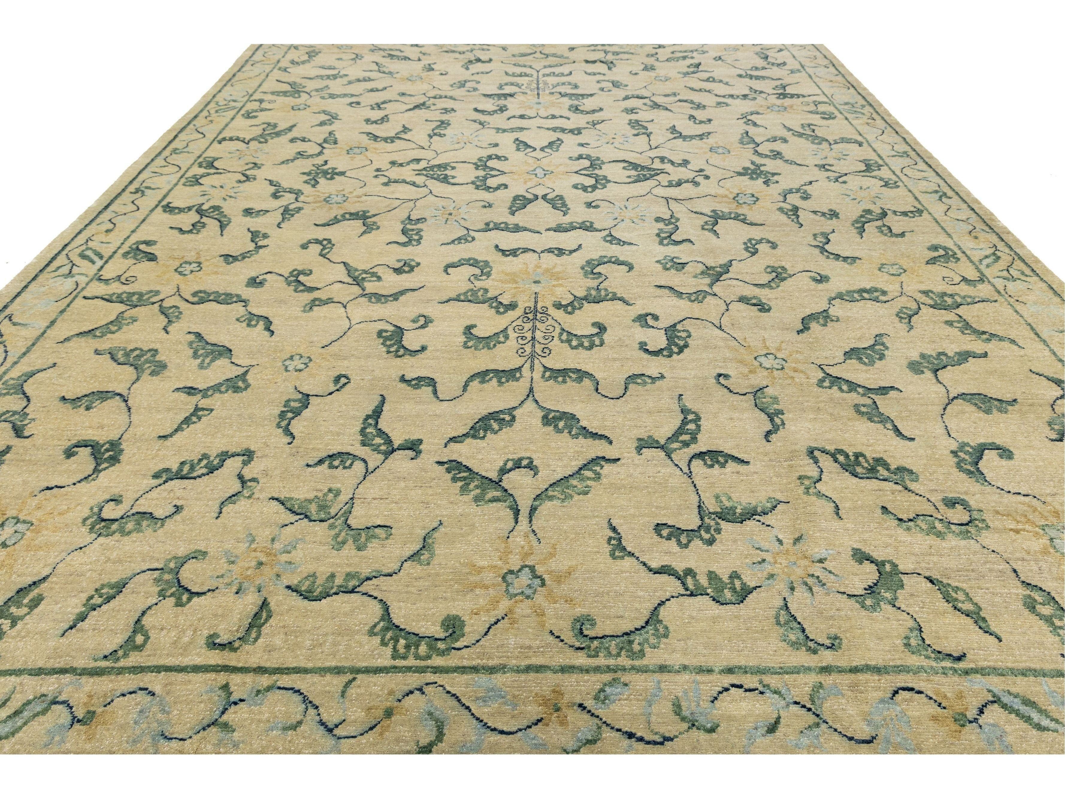 Modern Transitional Wool Rug 12 X 17